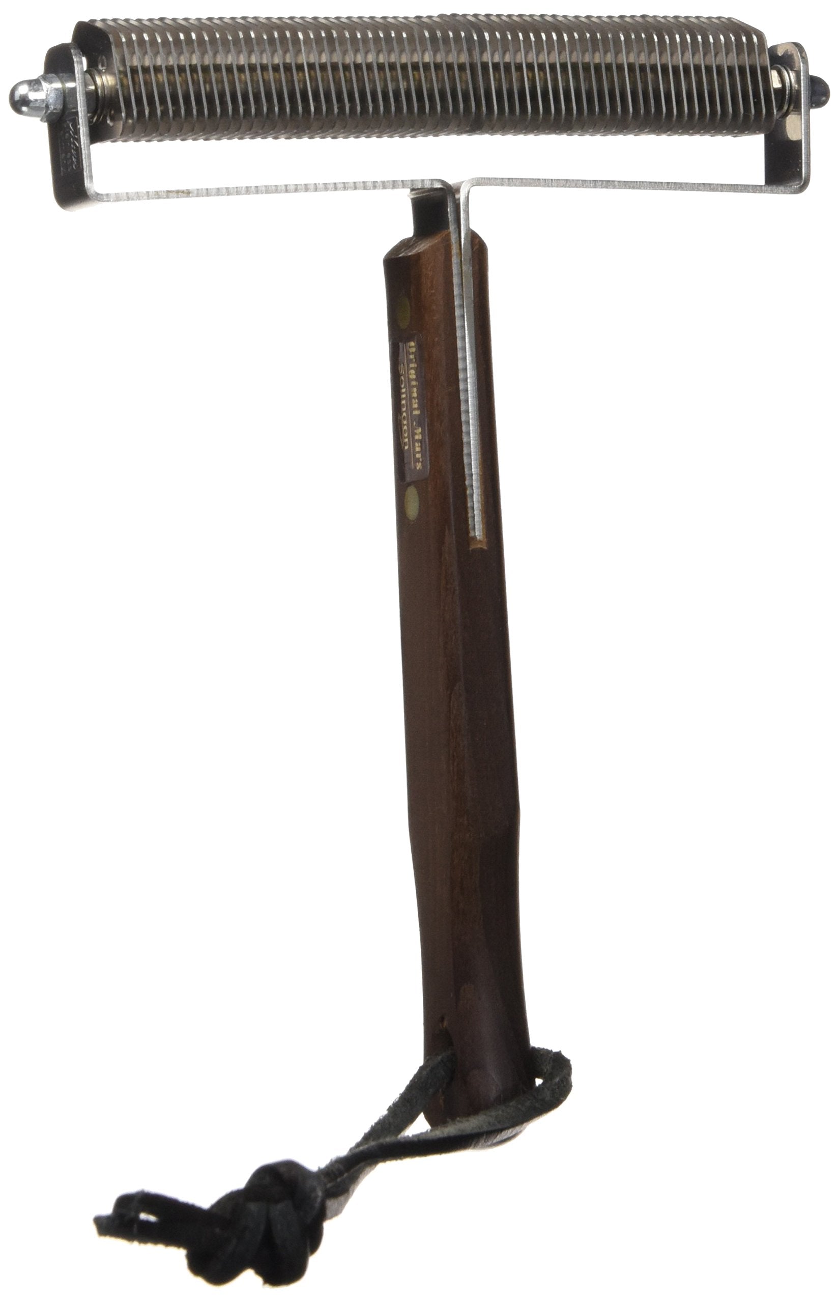 Mars Coat King Triple Wide Dematting Undercoat Grooming Rake Stripper Tool For Horses, Stainless Steel With Wooden Handle, Made In Germany, 60 Blade Extra Fine