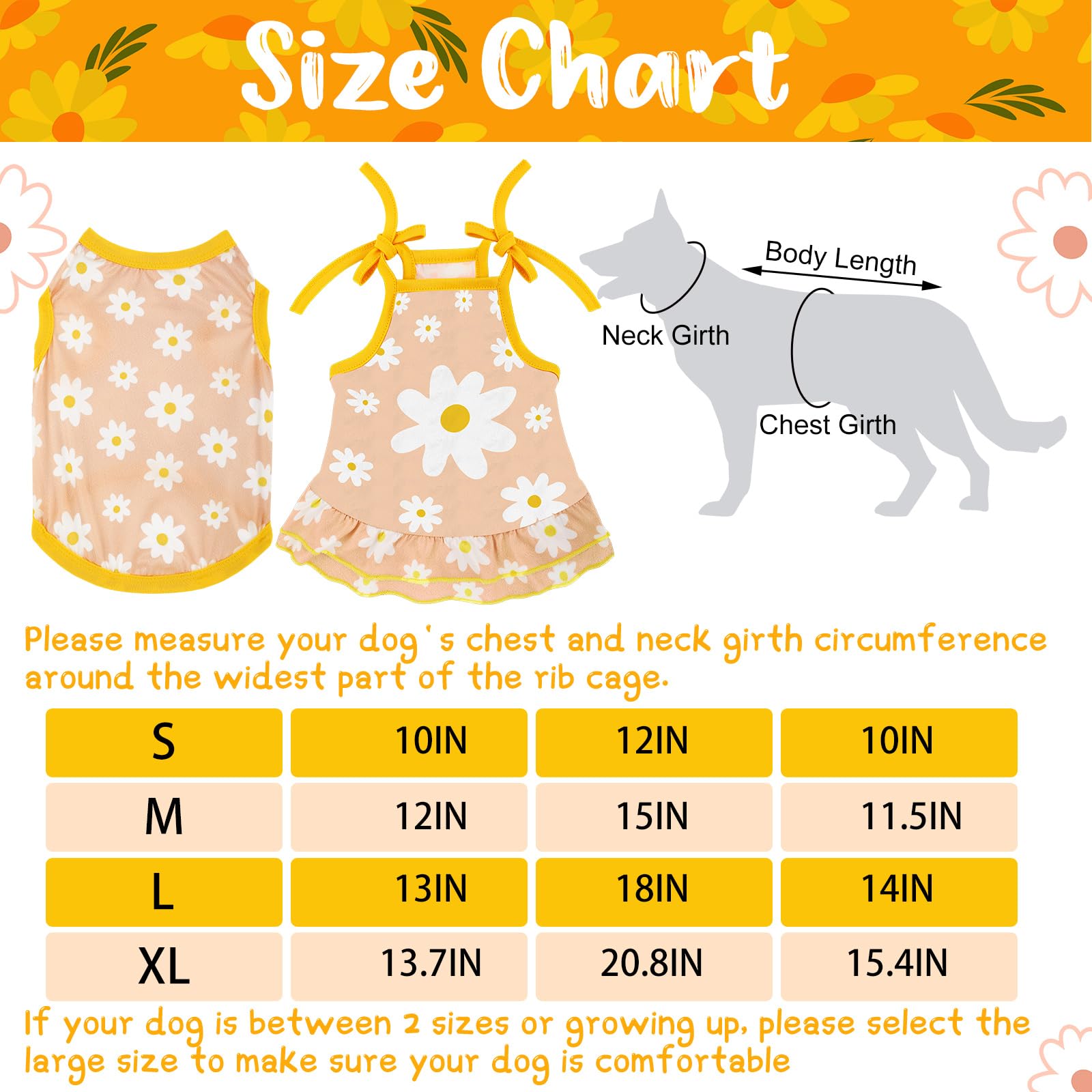 Frienda 4 Pieces Pet Clothes Set Include 2 Pieces Cute Pet Dress Lovely Dog Dress And 2 Pcs Breathable Dog T Shirt Puppy Clothes