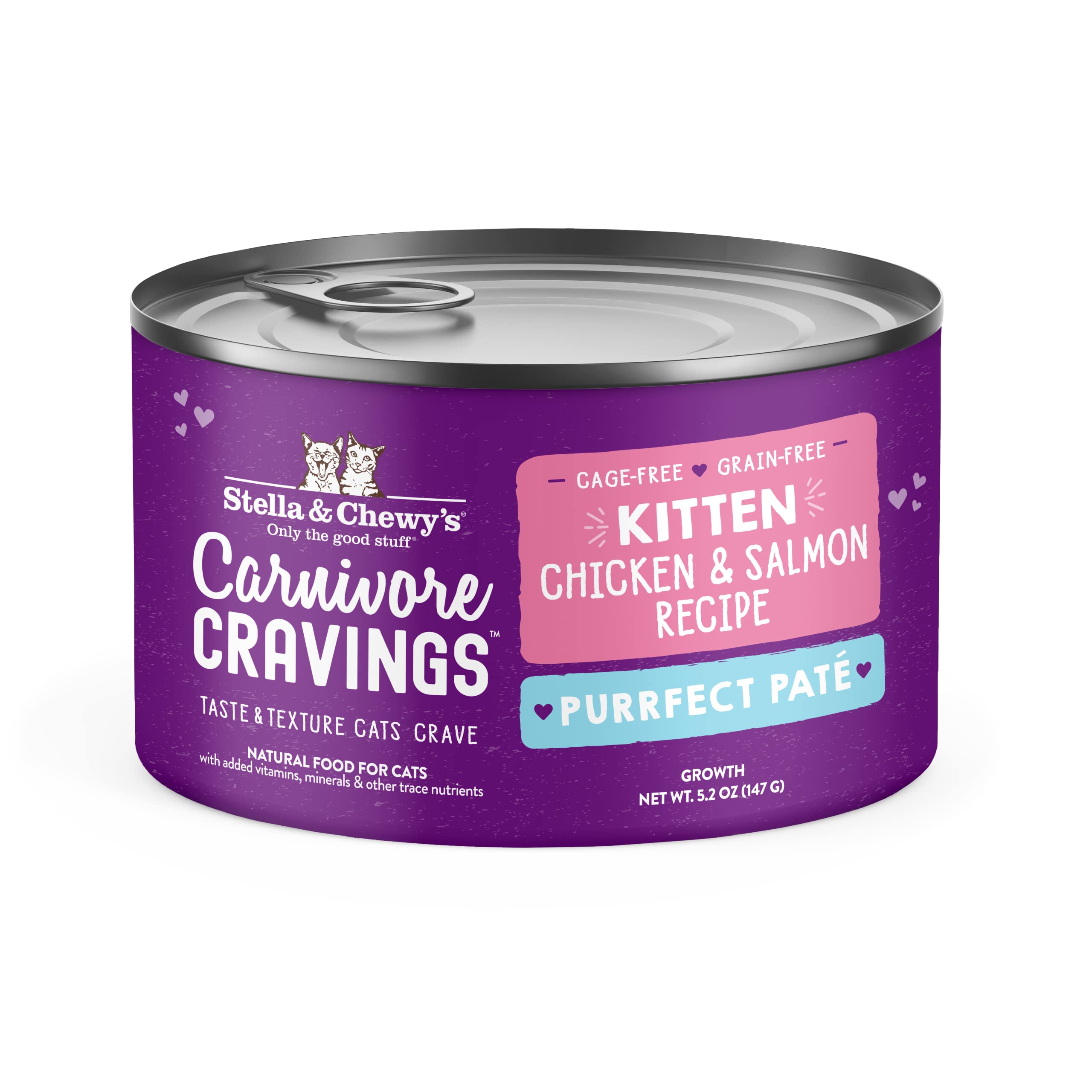 Stella & Chewys Carnivore Cravings Purrfect Pat   - Premium Grain-Free Wet Kitten Food - Chicken & Salmon Recipe - High Protein