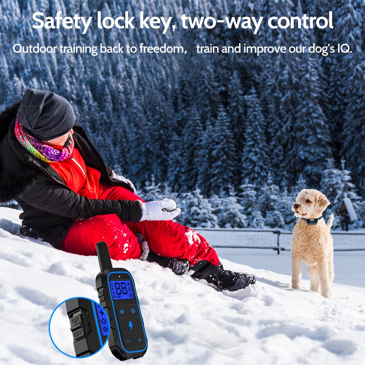 DogStop Dog Training Collar Electric Dog Collar with 4 Training Modes and Rechargeable Remote Waterproof Range 3300Ft for Small