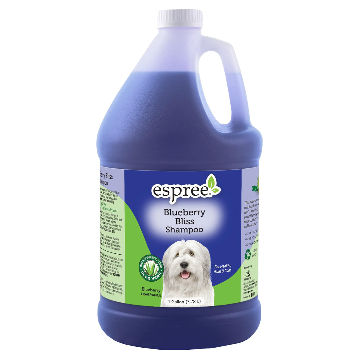 Espree Blueberry Bliss Shampoo For Dogs - Made With Organic Aloe Vera - Forumated For Deep Cleaning - 1 Gallon