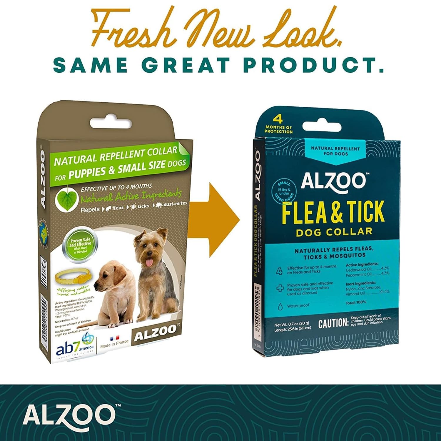 Alzoo Flea & Tick Dog Collar, Helps Repel Fleas, Ticks & Mosquitoes, 100% Plant-Based Active Ingredients, Phthalates And Pvc Fre