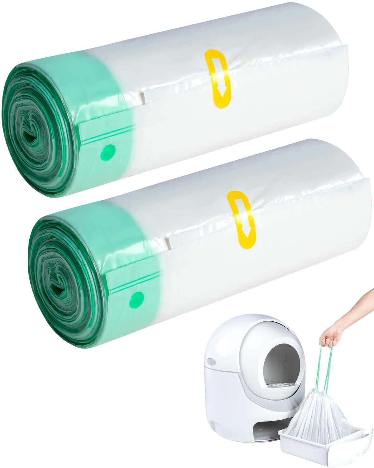 40 Count Cat Litter Box Liners For Automatic Cat Litter Box And Litter-Robot 4/3, Heavy-Duty, Extra Thick