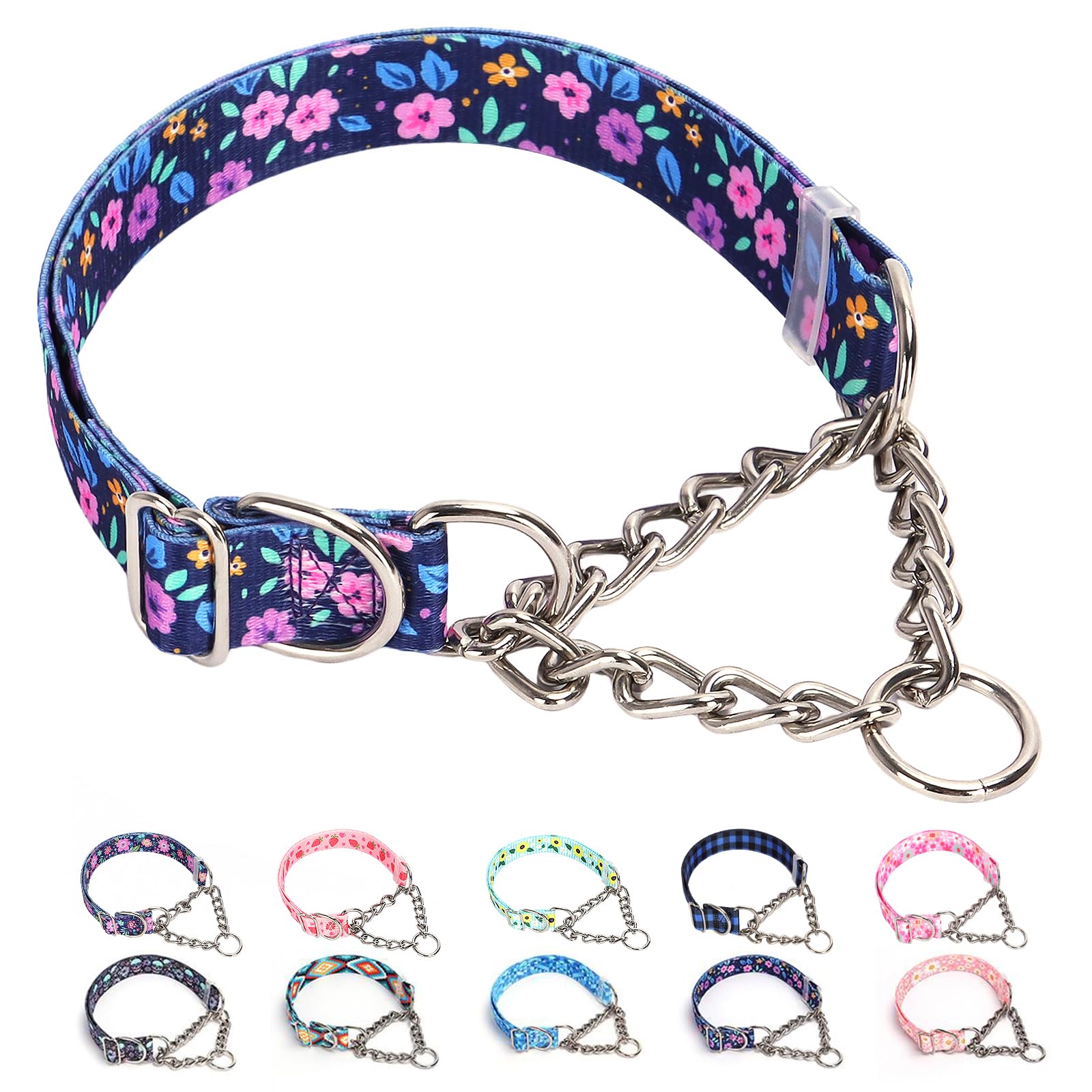 Choker Martingale Collar For Dog, No Pull Slip Chain Collar Training Escape Proof Heavy Duty Dog Collar For Extra Large Medium L