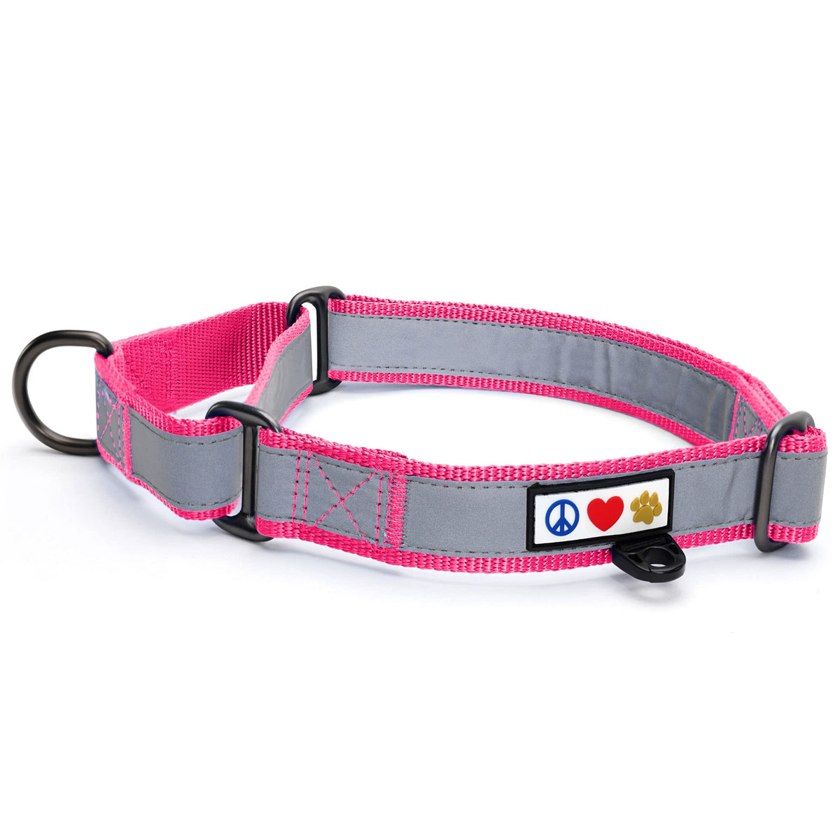 Pawtitas Personalized Dog Collar Martingale Dog Collar With Name Phone Number Reflective Martingale Dog Collar Customized Collar For Medium Dogs | Pink Custom Dog Collars For Medium Dogs