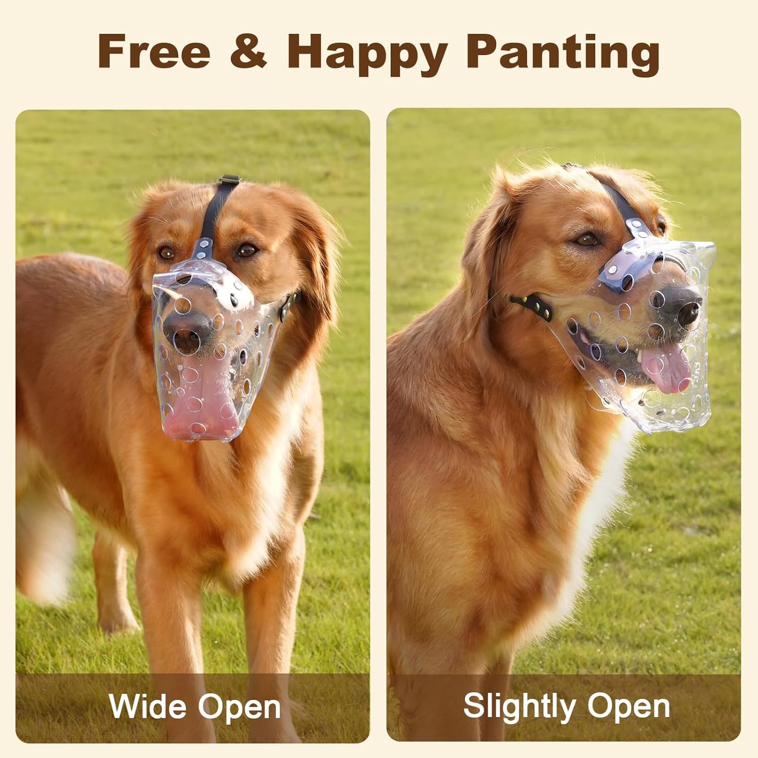 Mayerzon Dog Muzzle, Basket Muzzle For Large Medium Small Dogs, Humane Cage Mouth Guard To Prevent Biting Chewing Eating, Breath