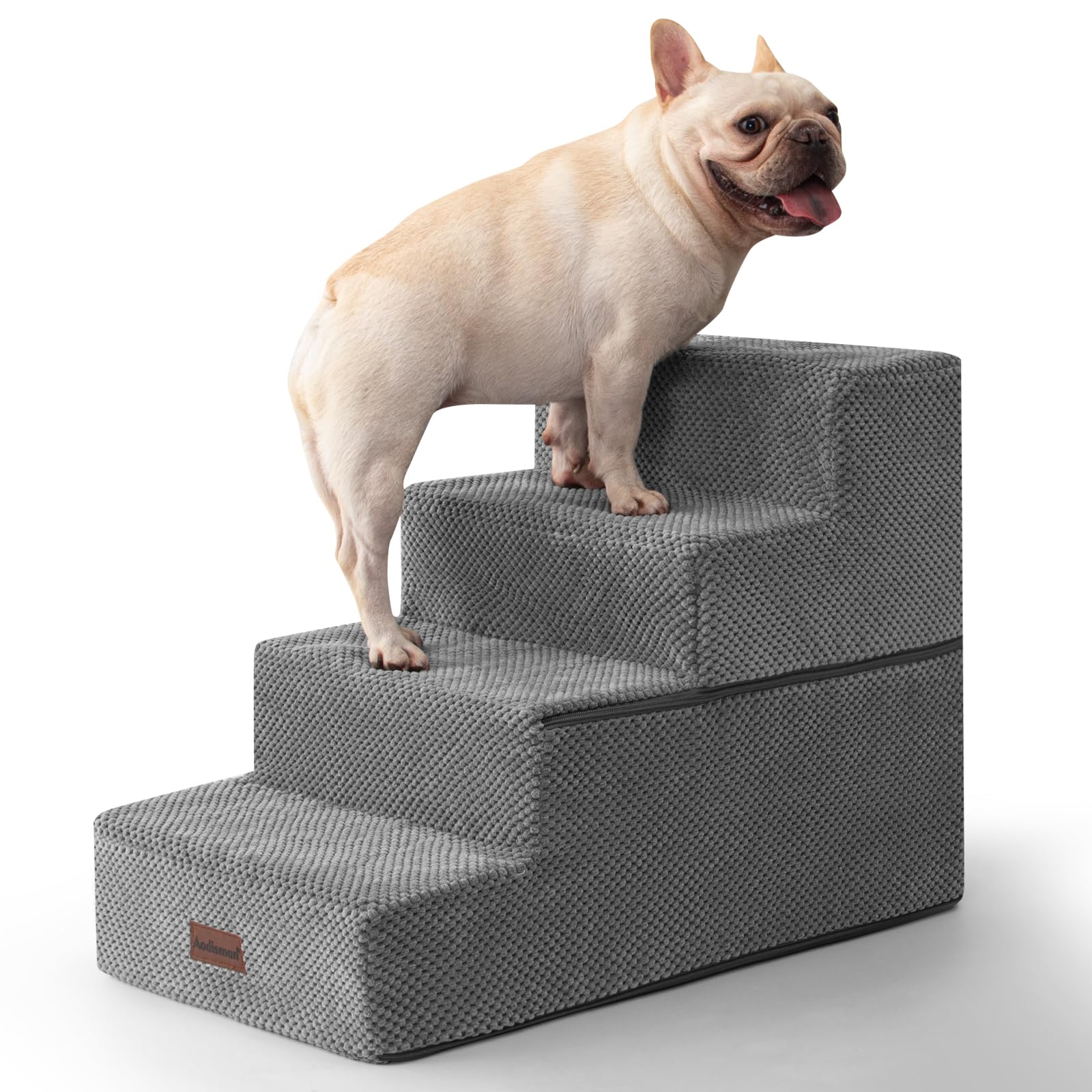 Aodisman Dog Stairs for Bed 18.5 H, 4-Step Dog Steps for Small Dogs and Cats, Indoor Non-Slip Balanced Pet Stairs are Suitable f