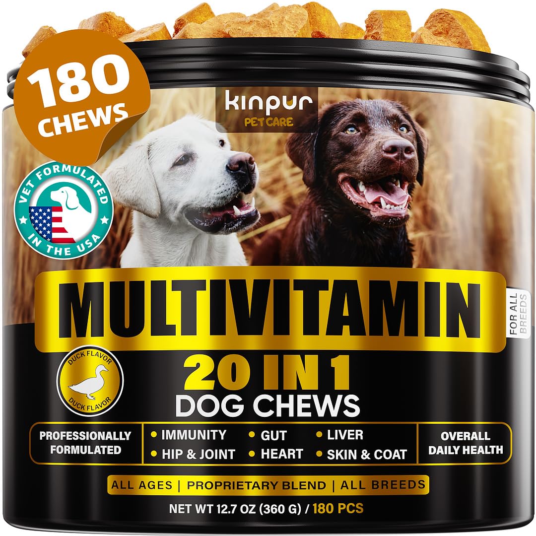20-in-1 Dog Multivitamin Supplements - Immunity, Digestion, Joint and Heart Health Support - Natural Dog Vitamins with Biotin, M