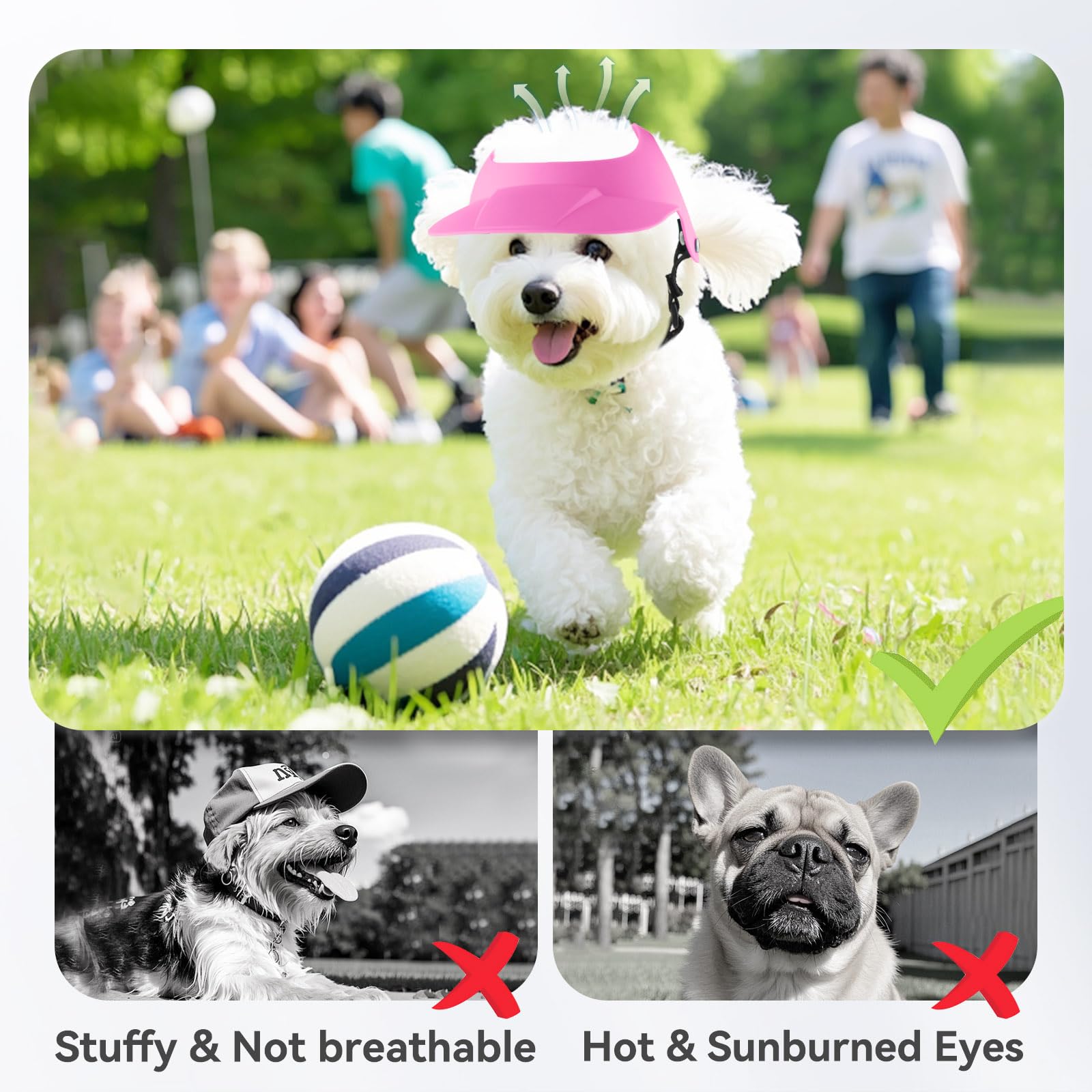 Namsan Dog Hat For Small To Medium Dogs Between 16.5-27.5Lb, Motorcycle Dog Sun Hat With Ear Holes, Stylish Doggy Visor, Empty T