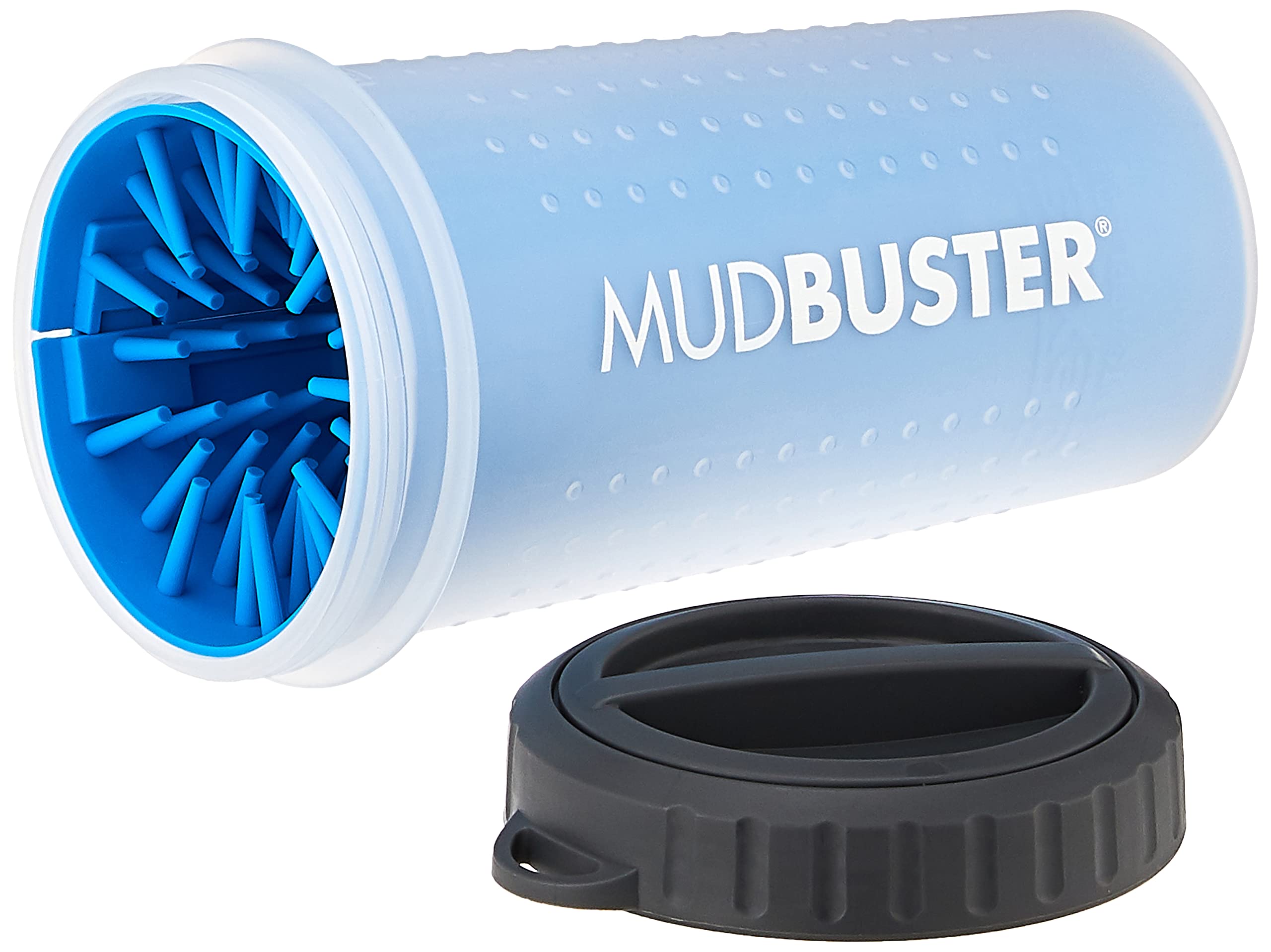 Dexas Lidded Mudbuster Portable Dog Paw Cleaner, Pro Blue, Large With Lid