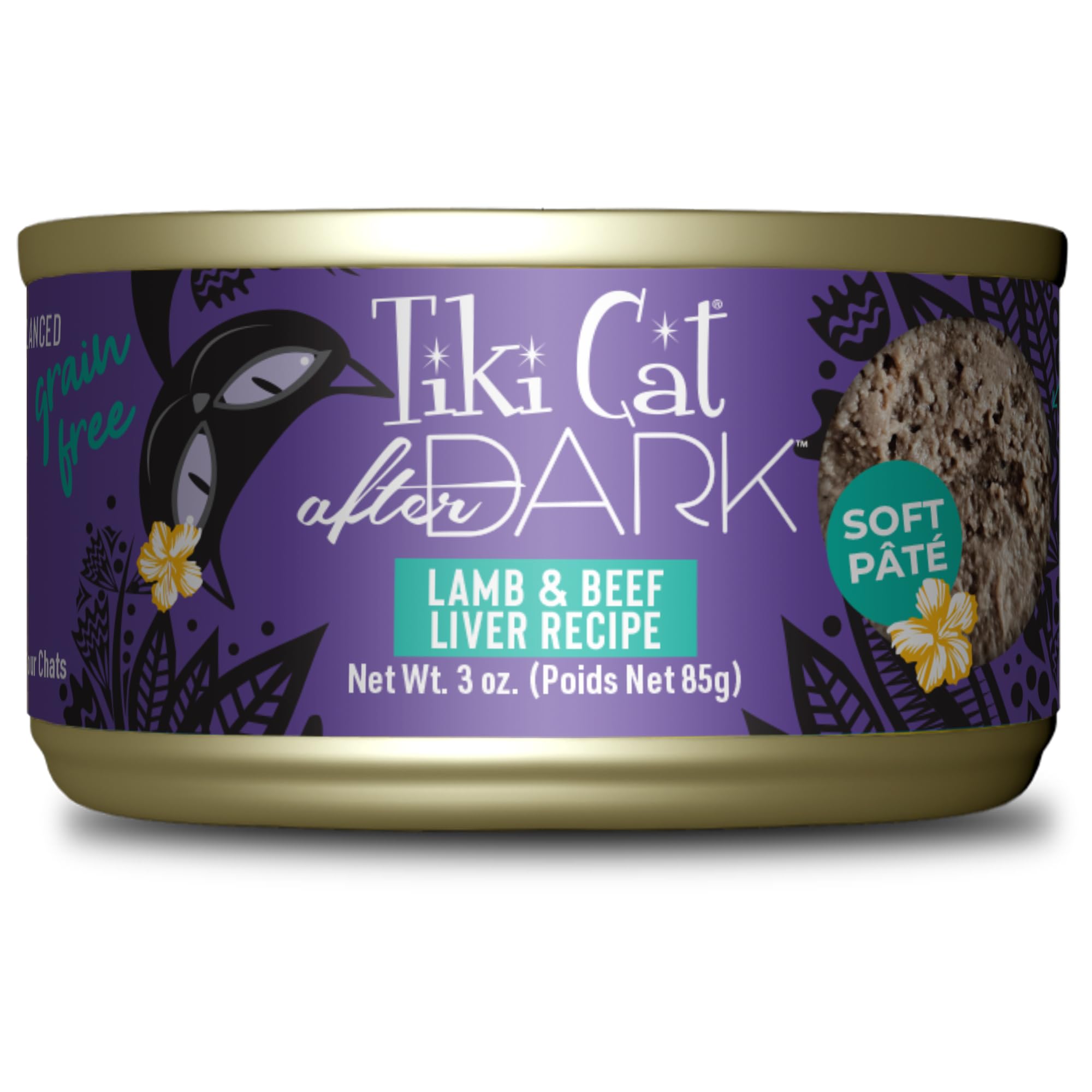Tiki Cat After Dark Soft Pate, Lamb & Beef Liver, High-Protein and 100% Non-GMO Ingredients, Wet Cat Food for Adult Cats, 3 oz. 