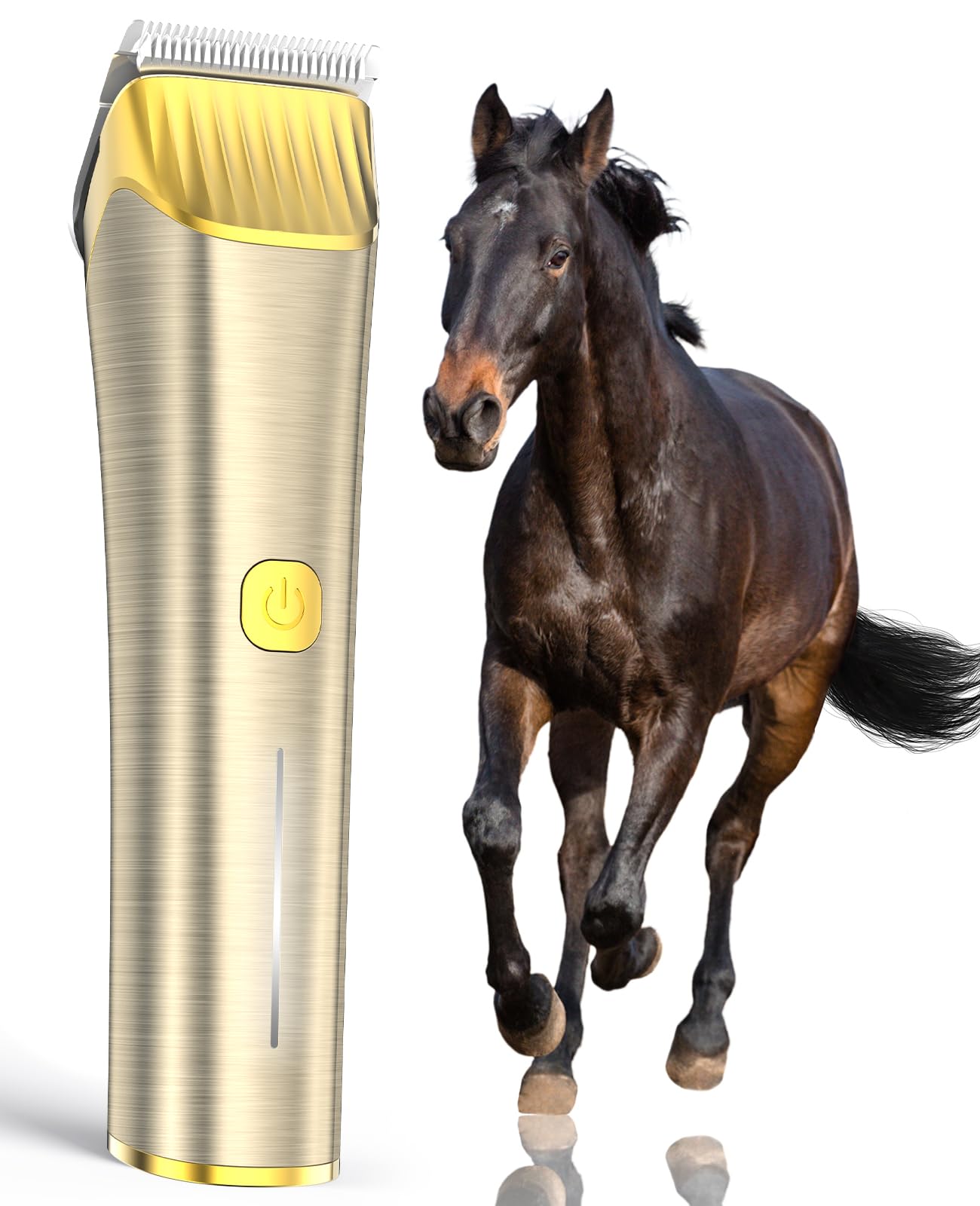 Oneisall Horse Clippers,Low Noise Horse Trimmer Shaver Kit For Matted Long Hair,2 Speed Cordless Grooming Clippers For Horse