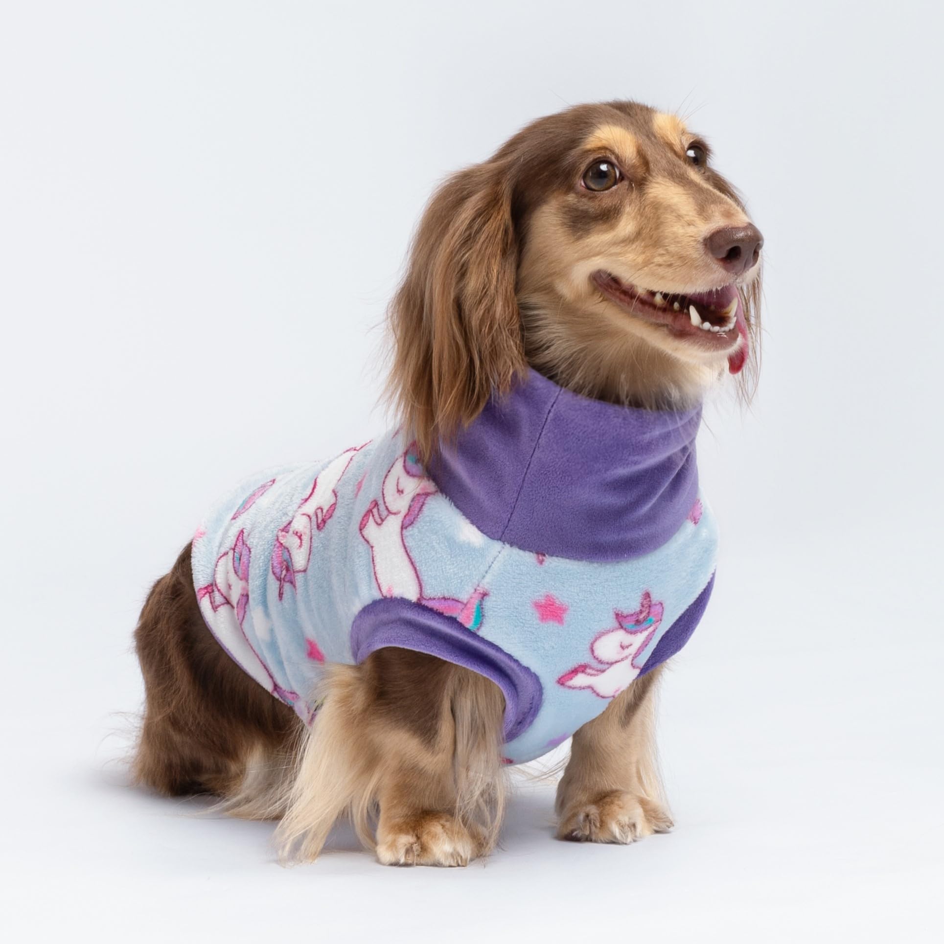 Fitwarm Fleece Unicorn Dog Sweater, Thermal Dog Winter Clothes for Small Dogs Girl, Doggy Pullover Jumper, Pet Outfit, Purple, B
