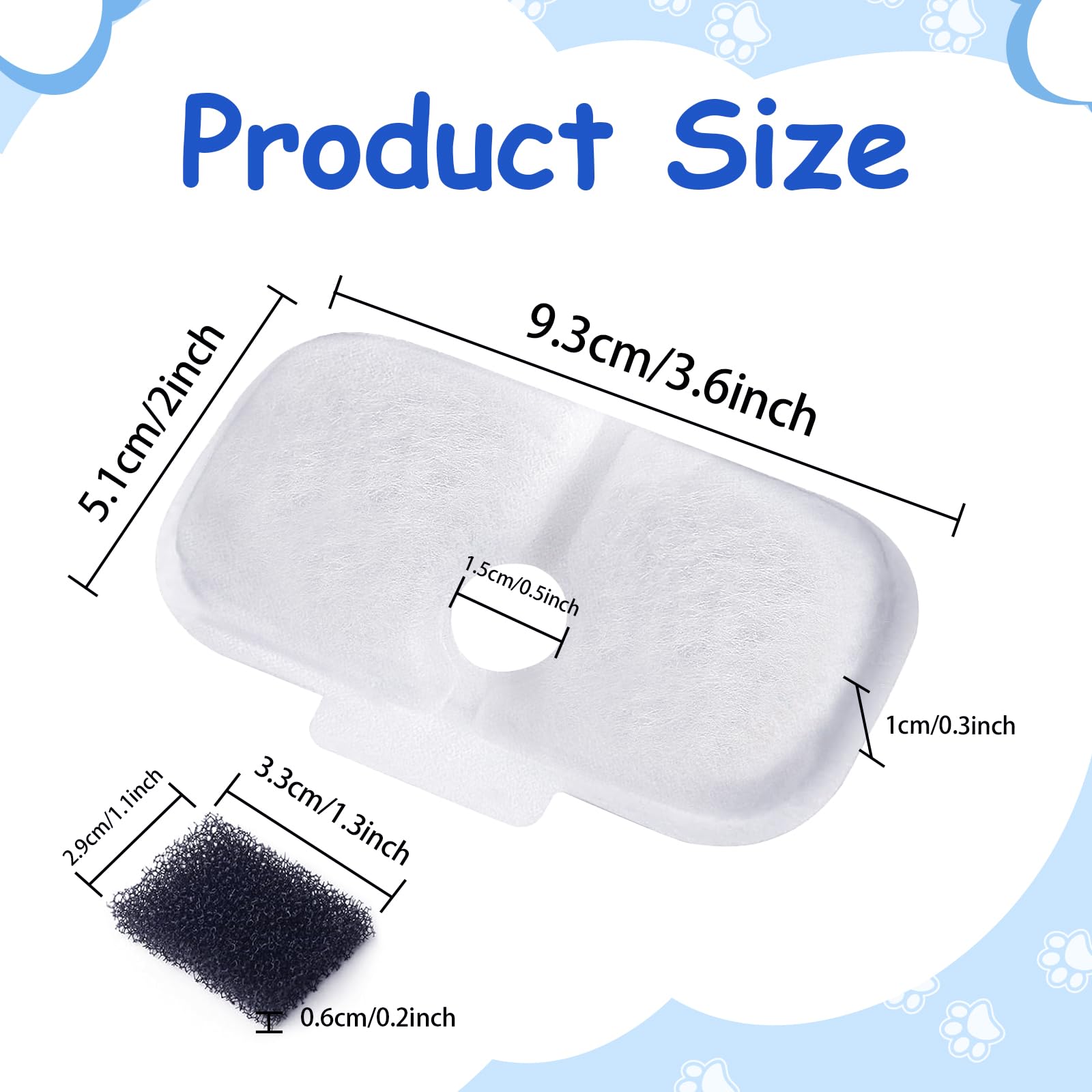 Guxetans 40Pcs Cat Water Fountain Filters Replacement Compatible With Petlibro Dockstream Pet Fountain Plwf005 Plwf115 Plwf105,R