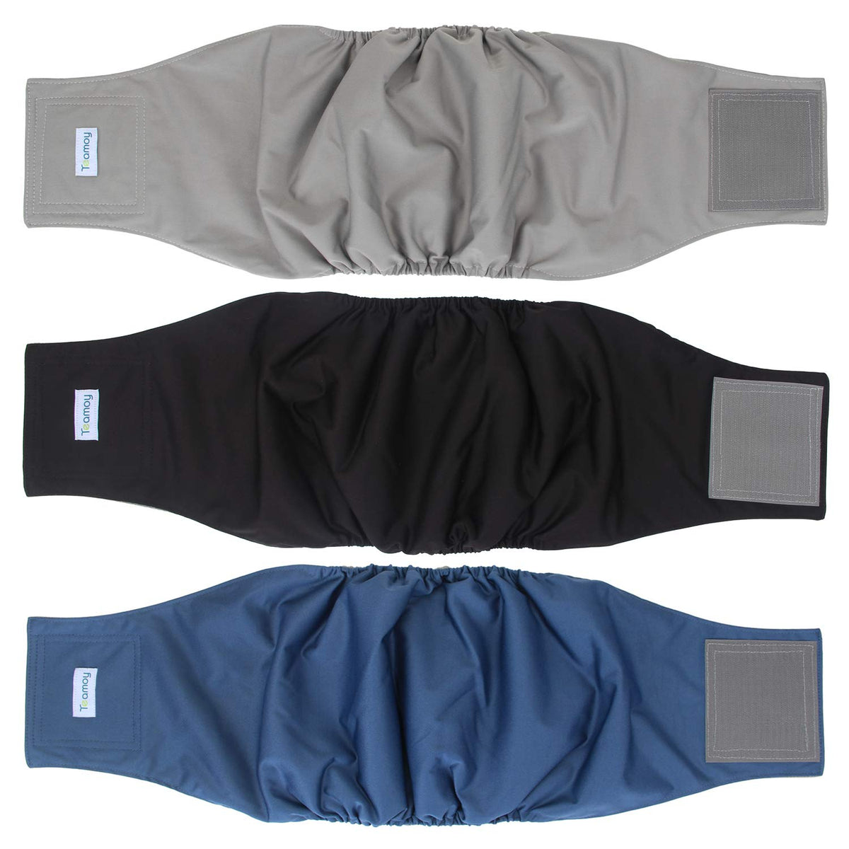Teamoy 3 Pack Male Dog Diaper Wrap With Gray Lining, Washable Puppy Belly Bands, Super-Absorbent And Comfortable(Xl,25'-29' Waist)