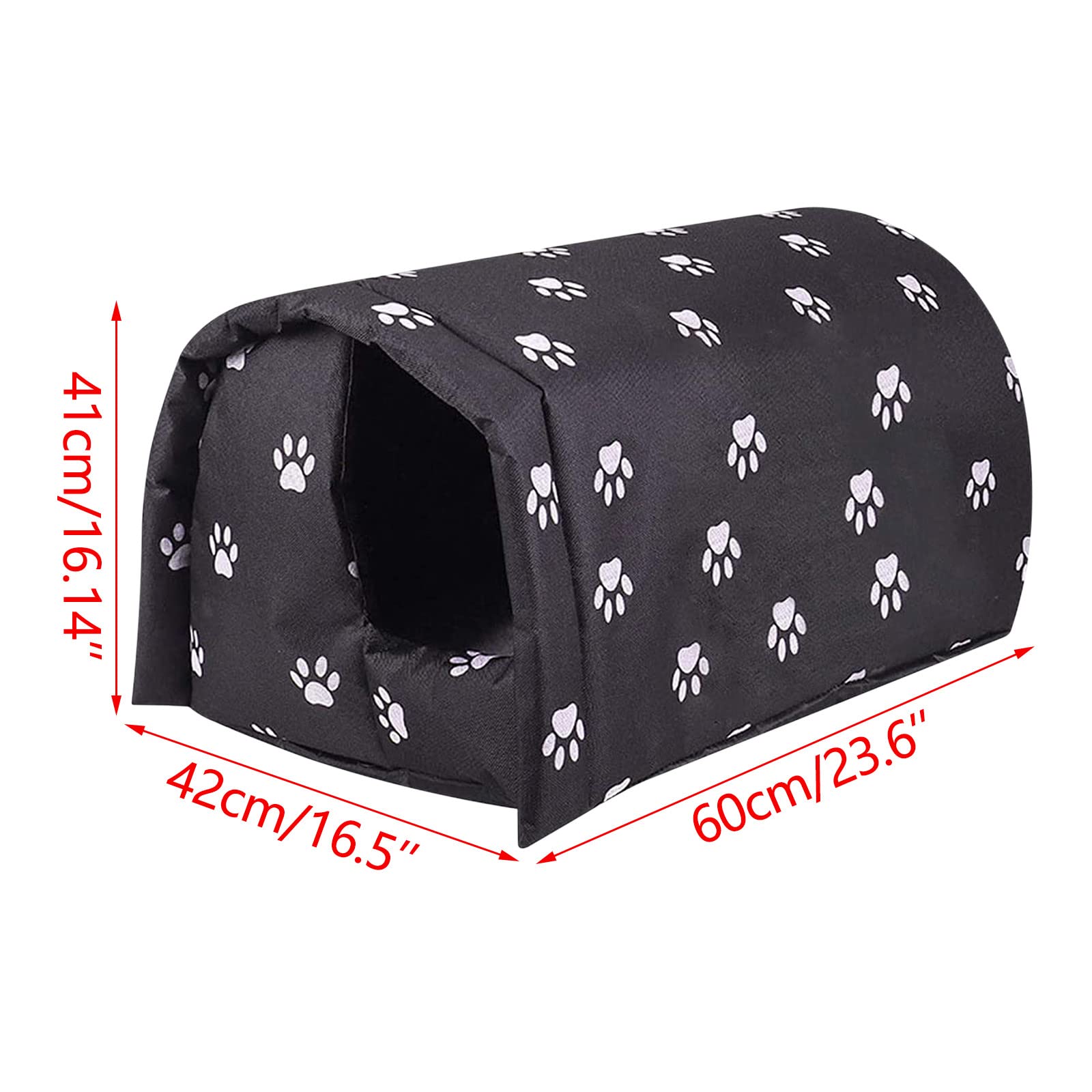 YOMEESOUL Large Outdoor Feral Cat House - Weatherproof, Waterproof, Foldable, Cotton Filled Tent for 3 Cats - Keeps Warm in Winter