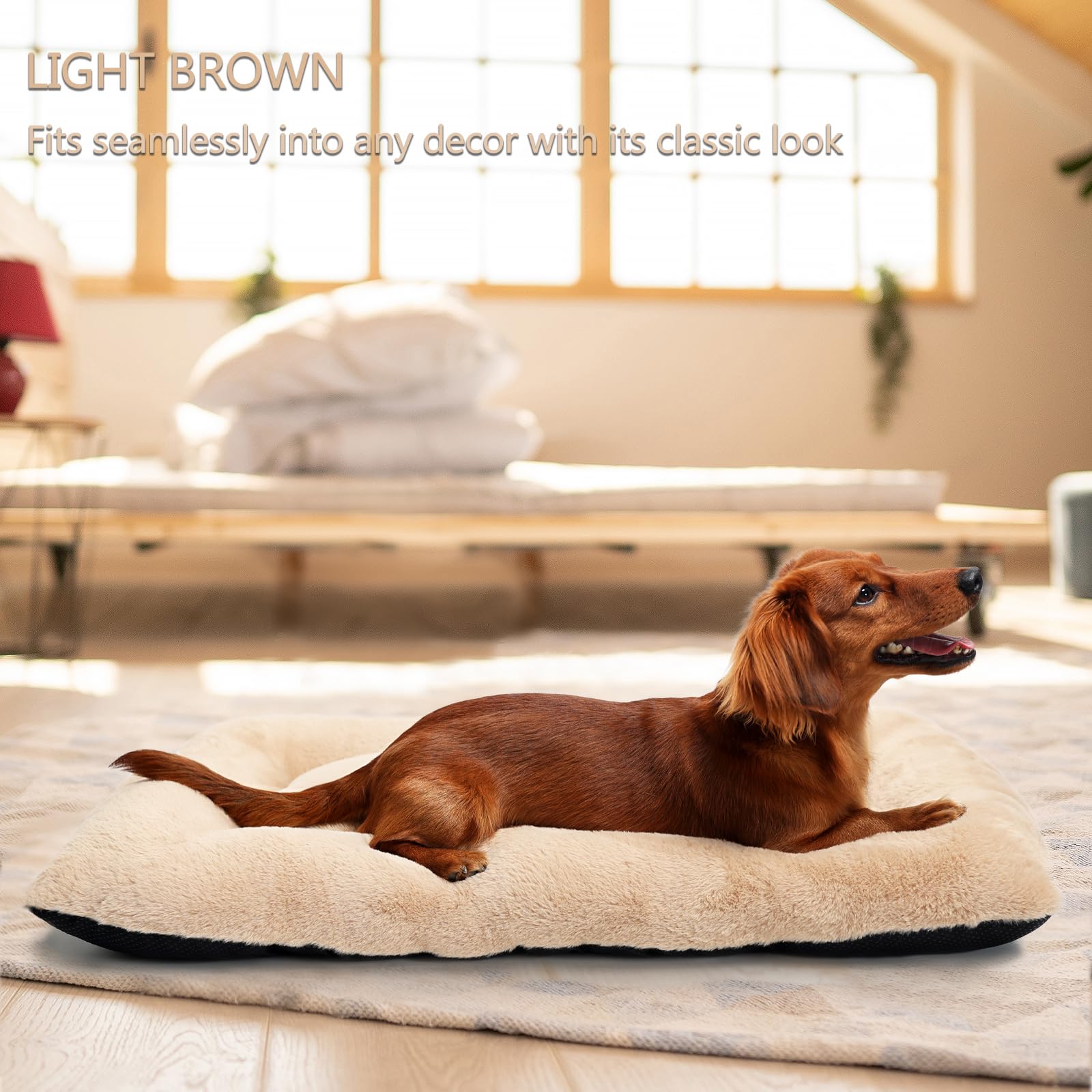 Dog Beds Crate Pad For Medium Dogs Fit Metal Crates Or Cages,Ultra Soft Dog Kennel Mat For Crates Washable With Anti-Slip Bottom