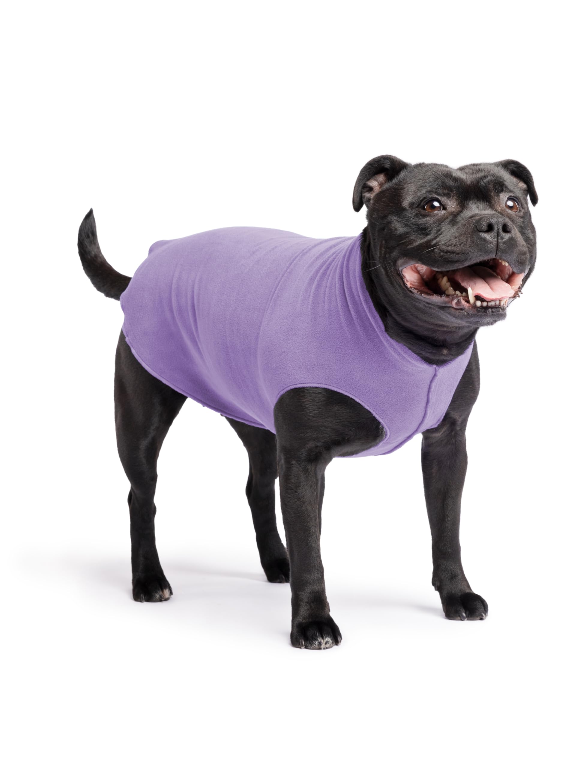 Gold Paw Stretch Fleece Dog Coat, Stretchy Pet Sweater, Machine Washable Pullover For Winter And Fall, Lavender, 16