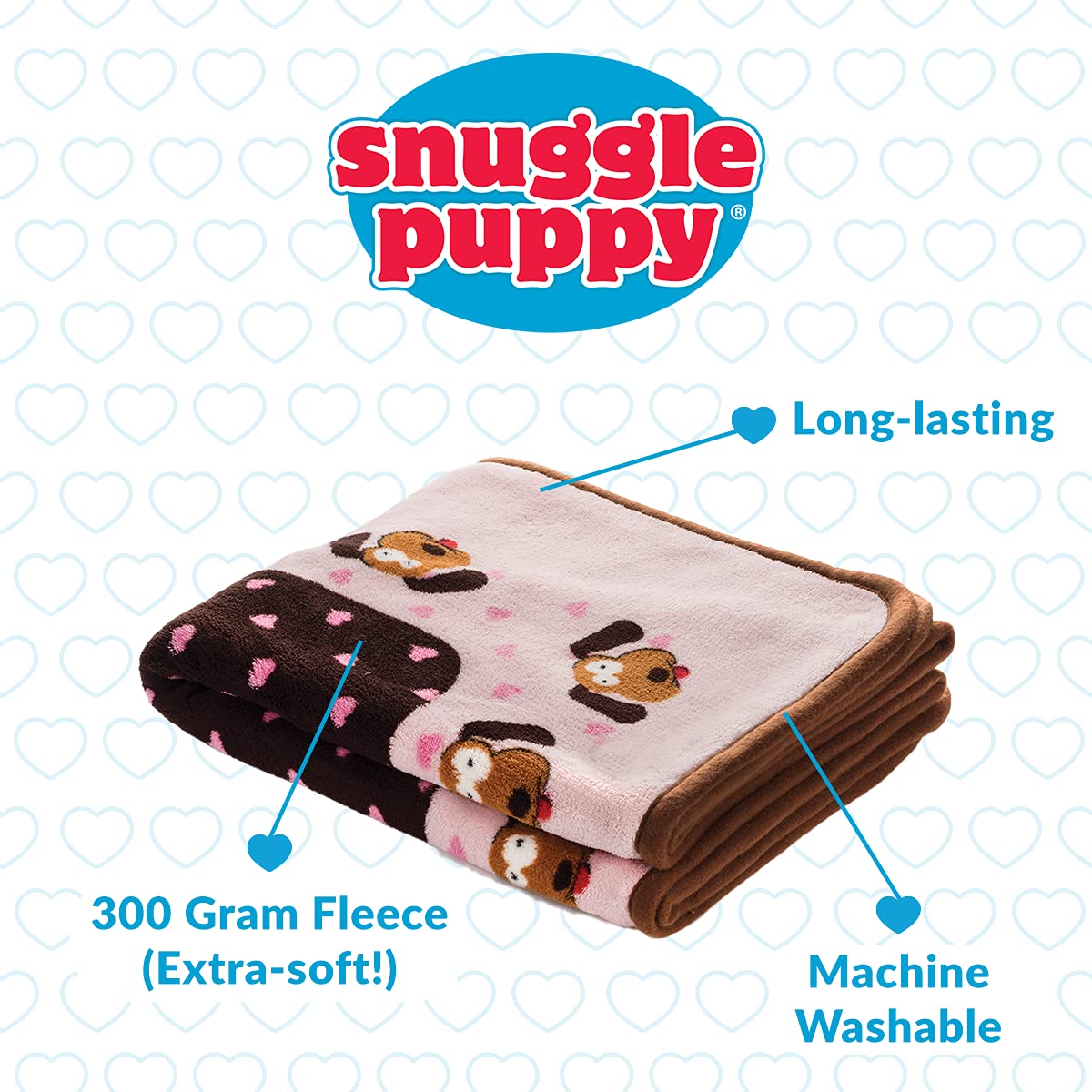 SmartPetLove Snuggle Puppy Blanket - Extra Soft, Long Lasting, Pink Pattern, 48x30x0.5 inches - Perfect for Pets