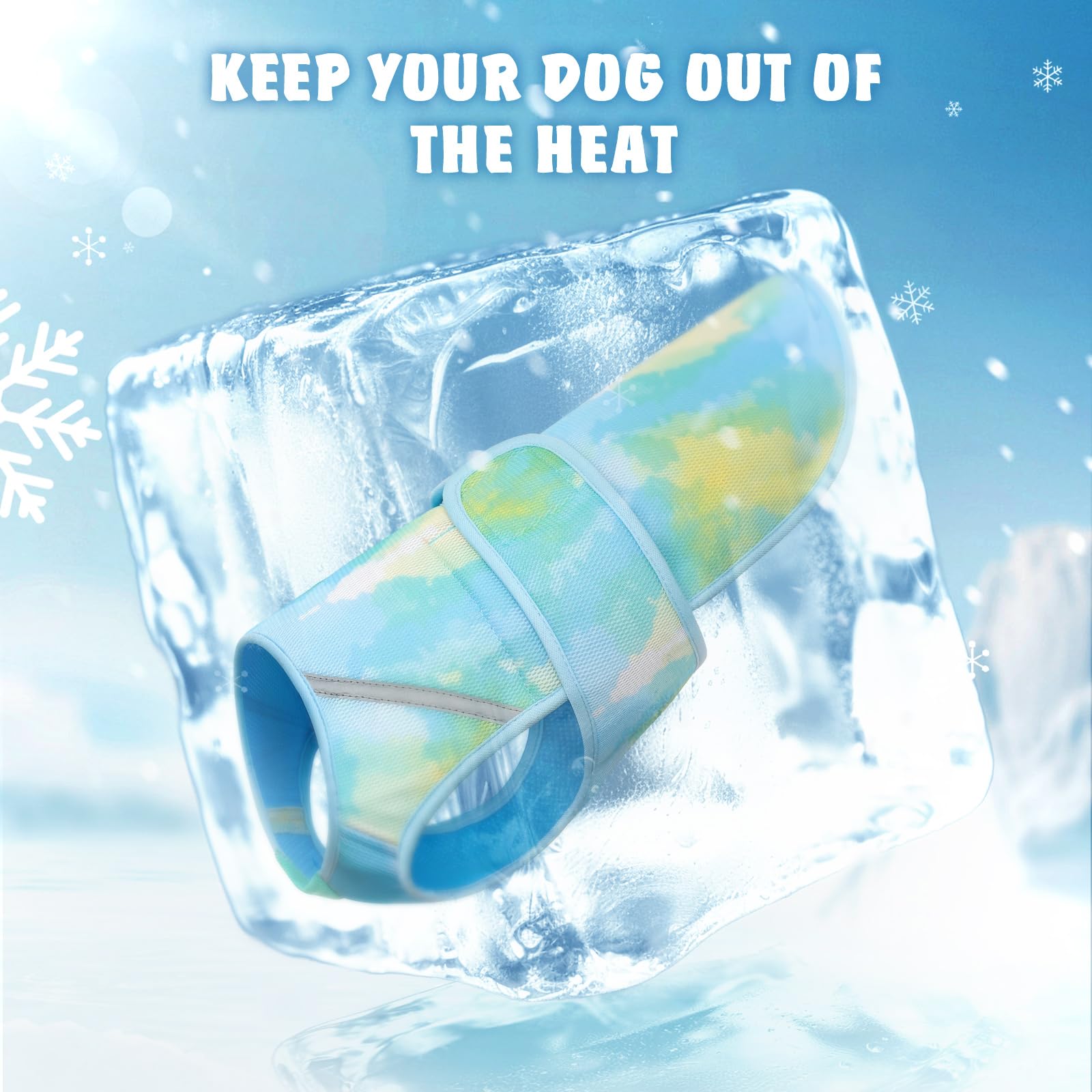 Kyeese Dog Cooling Vest For Large Dogs Lightweight Pet Cooler Jacket 3D Breathable Mesh Pet Cooling Shirts With Reflective Strip