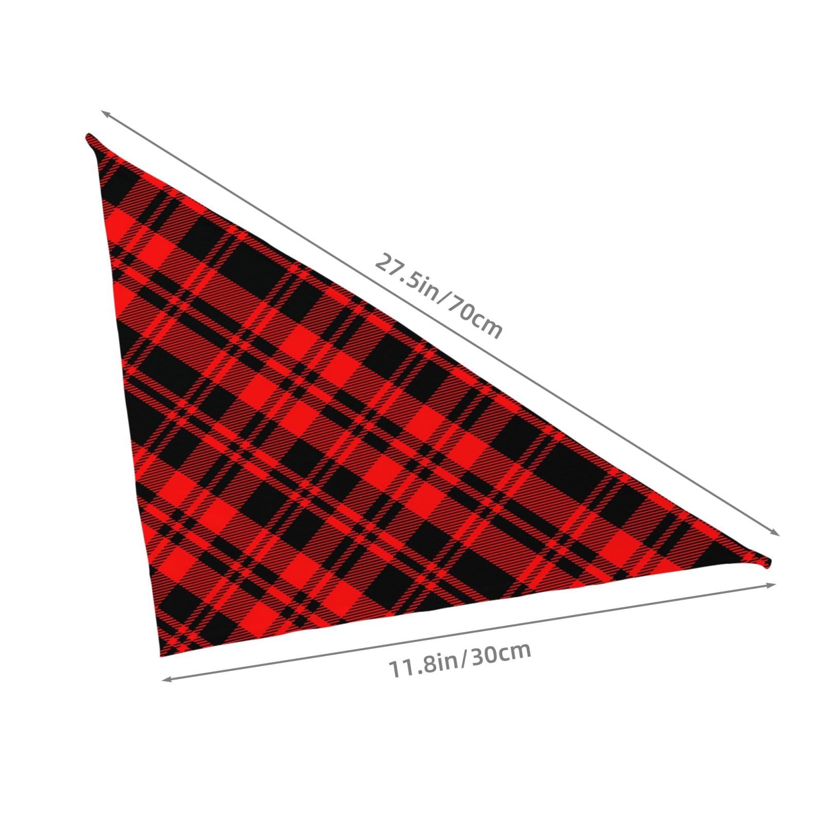 Red Scottish Plaid Checkered Dog Bandana Scarf Triangle Bibs Pet Accessories Cat Kerchief