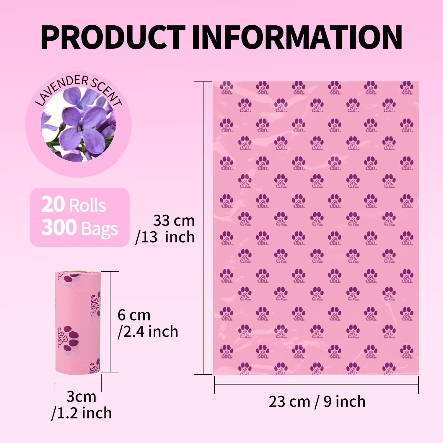 Mygodpet Dog Poop Bags Rolls 300 Count Biodegradable Poop Bags Refills For Dog And Cat Lavender Scented Waste Bag Leak Proof Dog
