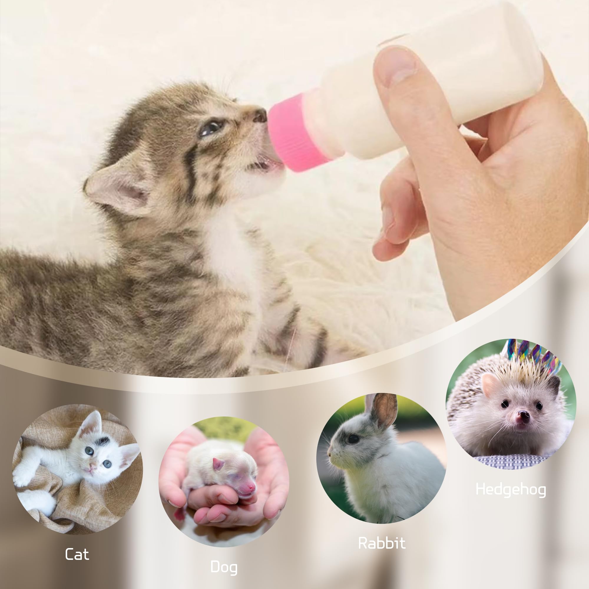 Kitten Bottles for Nursing,Puppy Bottles and Syringes for Nursing Puppy Milk, Anti-Choking Puppy Feeder Design,with 5pcs Replace