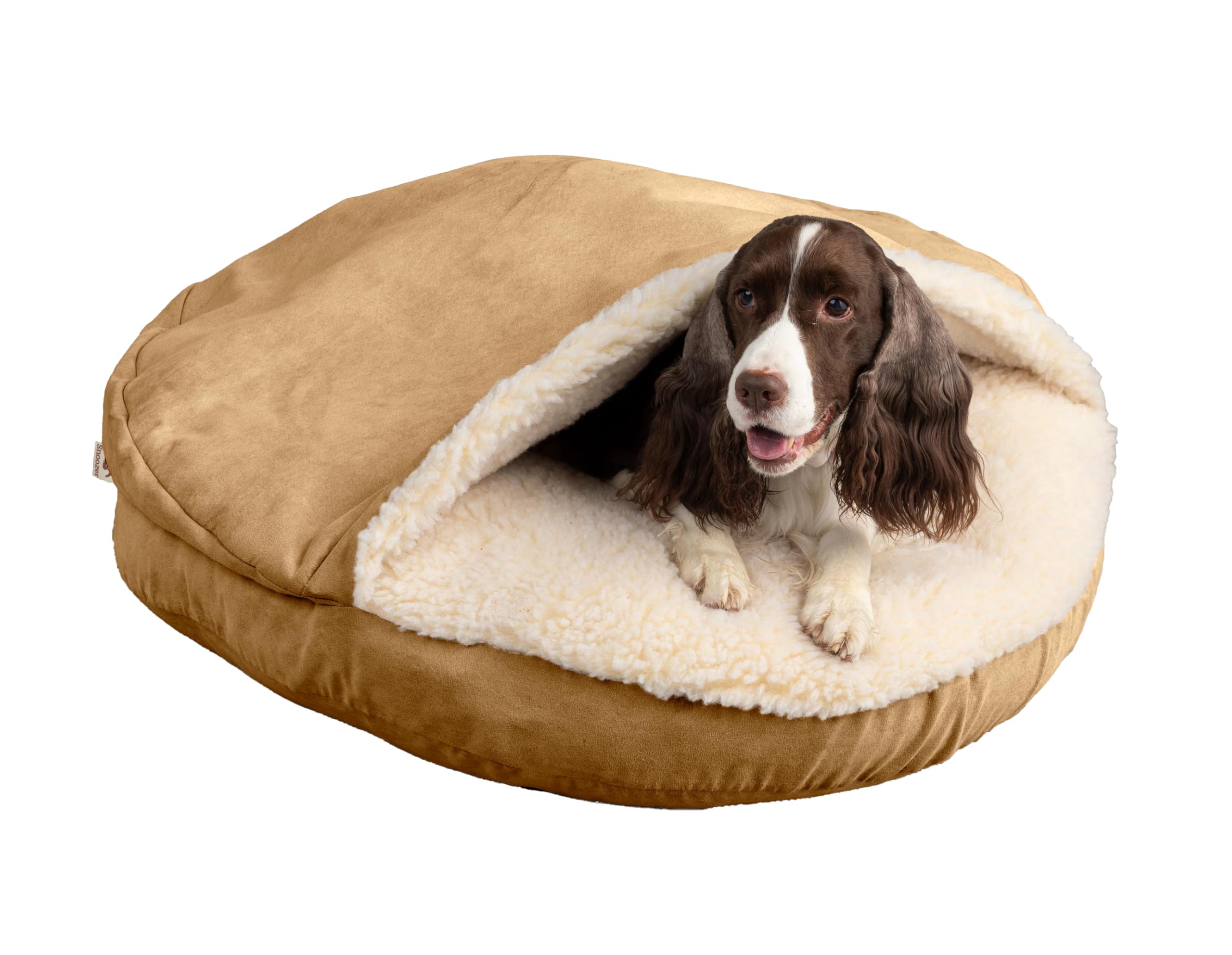 Snoozer Luxury Microsuede Cozy Cave Pet Bed, Large, Camel