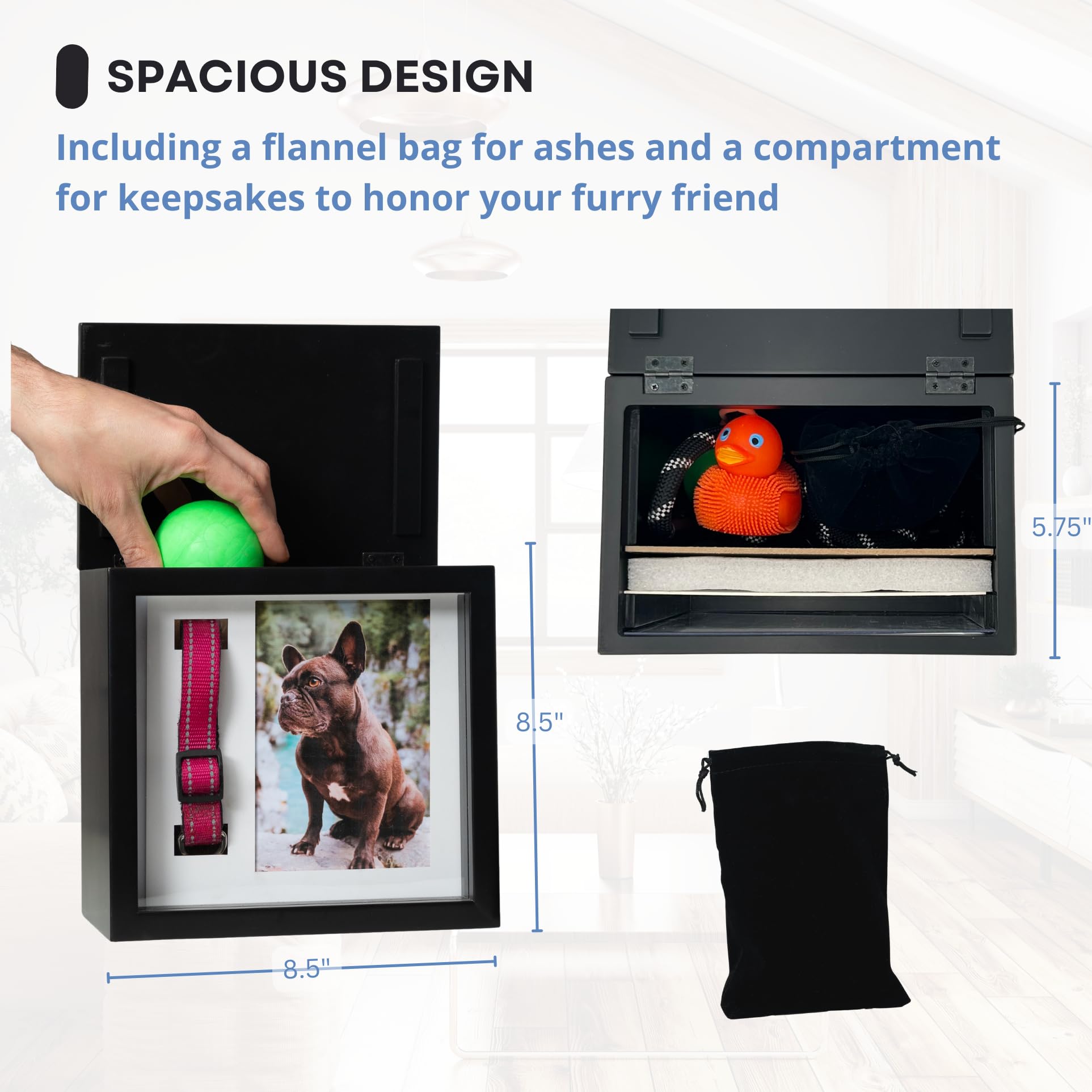 Otterpets Dog Urn For Ashes, 4 Customizable Displays With Paw Print Ink Kit, 8.5X8.5X5.8 Pet Urn For Dog Ashes, Pet Cremation Bo