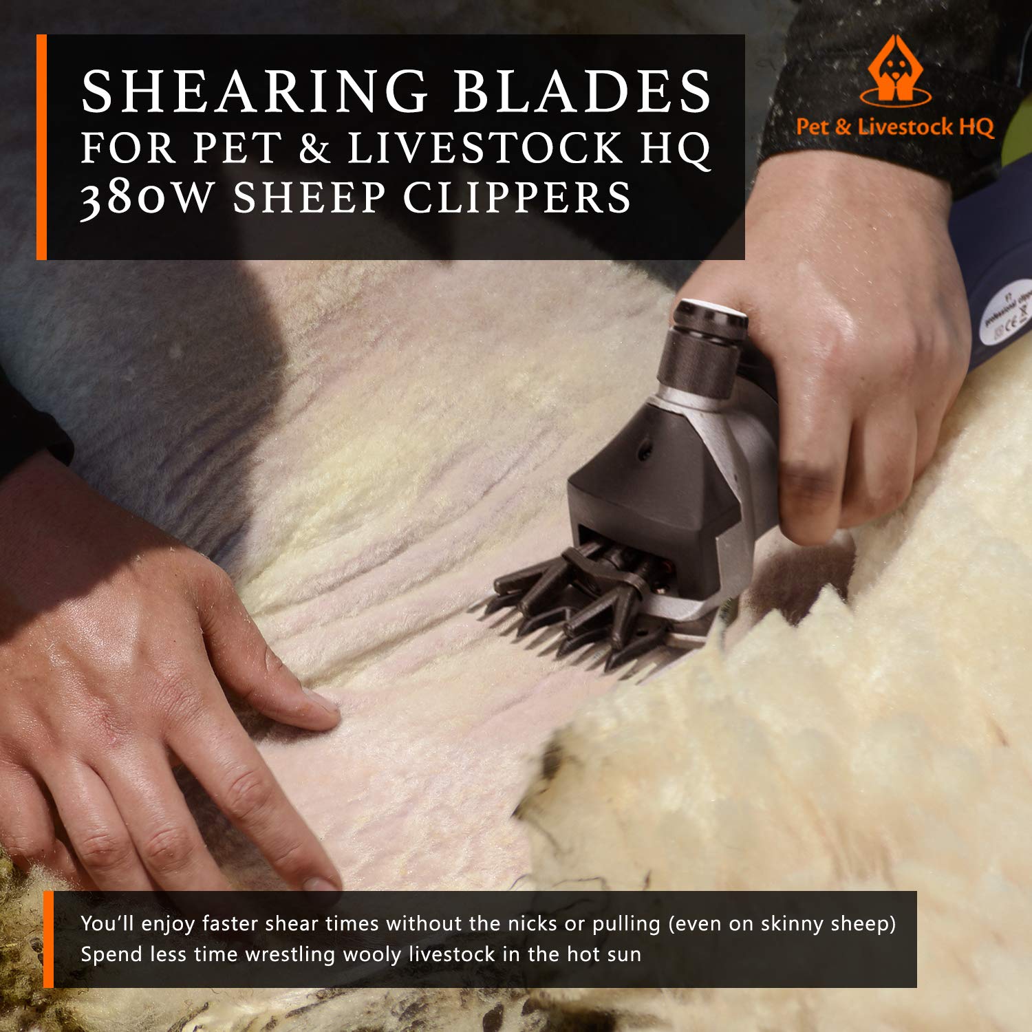Pet & Livestock Hq | Shearing Blades 380W Sheep Clippers - Replacement For Oster, Lister, Heiniger, Detachable Animal Trimmer Shears For Grooming Goats, Lambs, Llamas, Alpacas