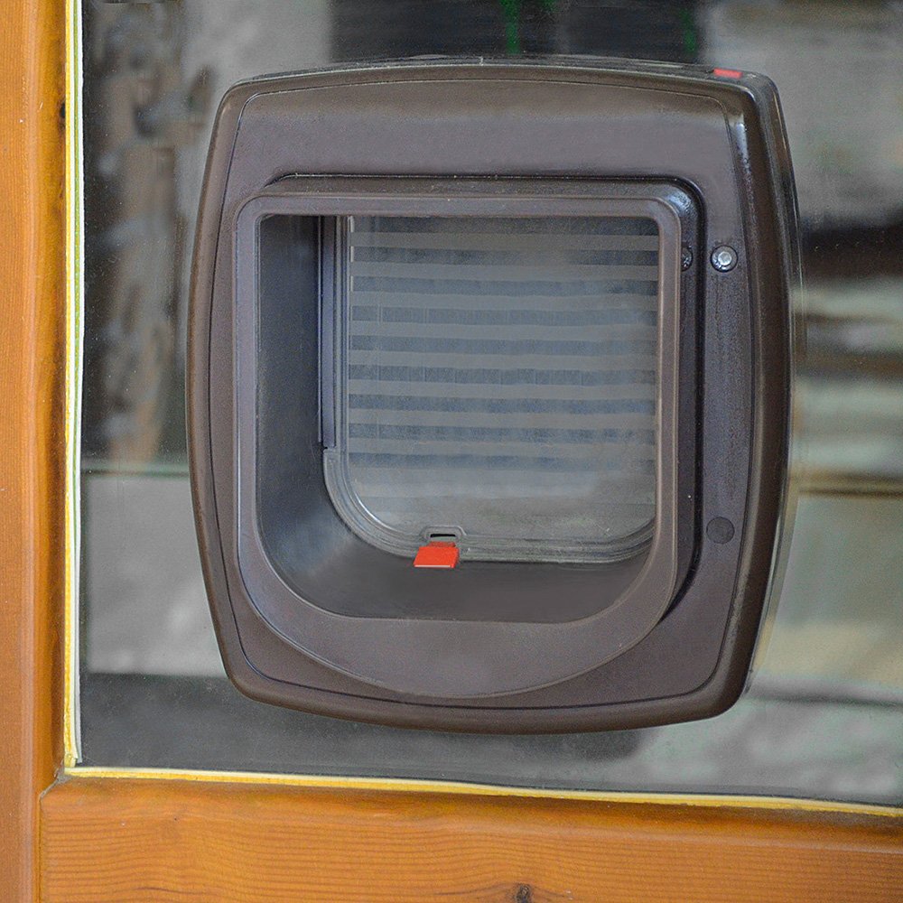 Ferplast Cat Door with Microchip Swing Microchip, One Size/8.86 x 6.38 x h 9.92, Brown