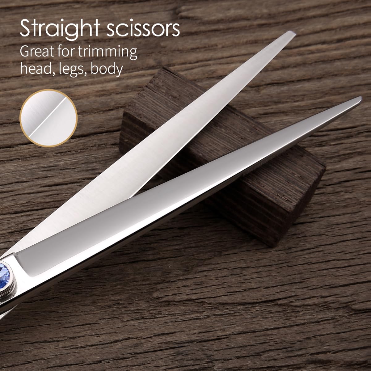 Left Handed Dog Grooming Scissors Kit 8 In Professional Curved Thinning Straight Shear 3Pcs Set For Grooming Big Dogs Poodle Pet