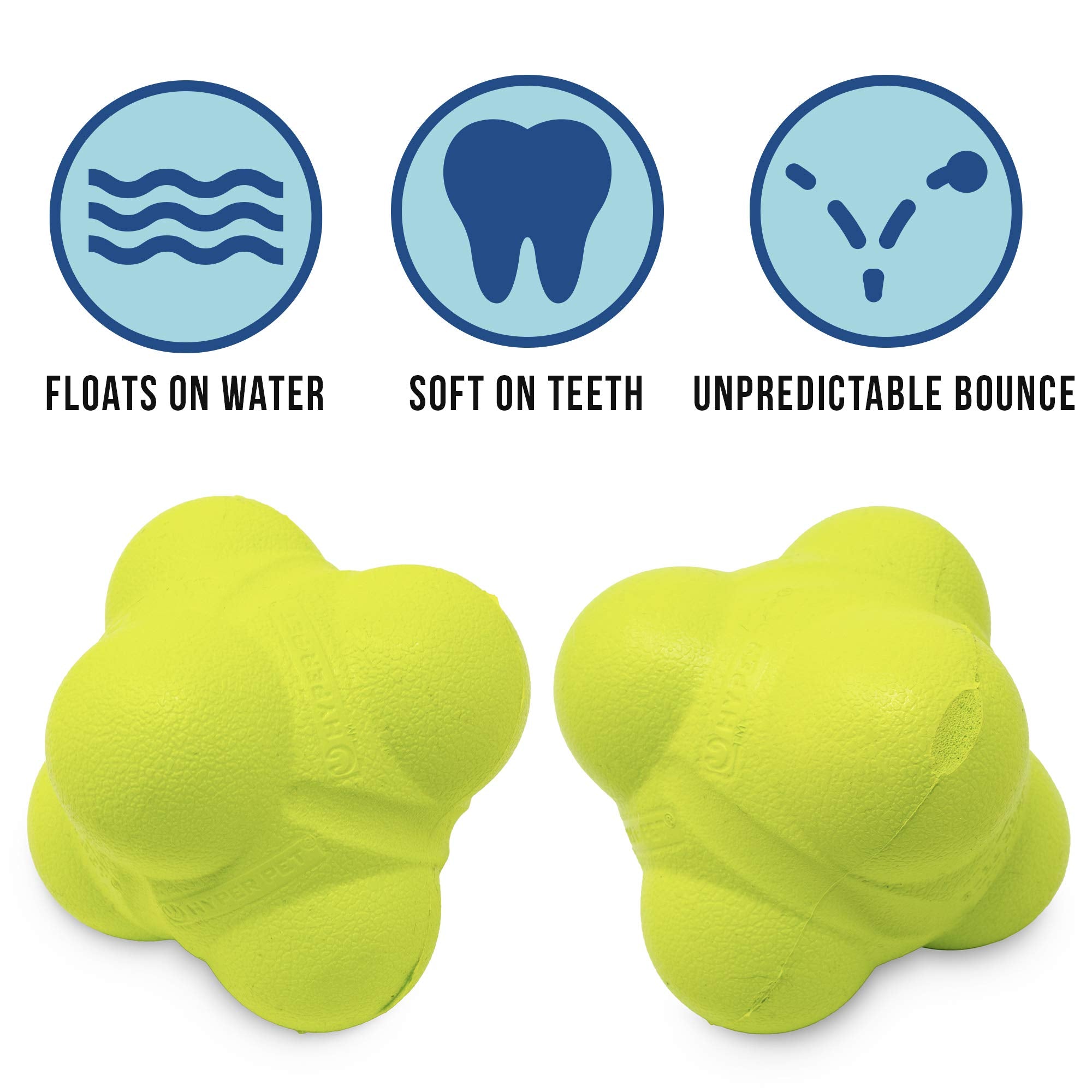 Hyper Pet Fetching Dog Toys - Throwing Bumpy Ball Dog Toy Made with EVA Foam - Lightweight & Floats on Water