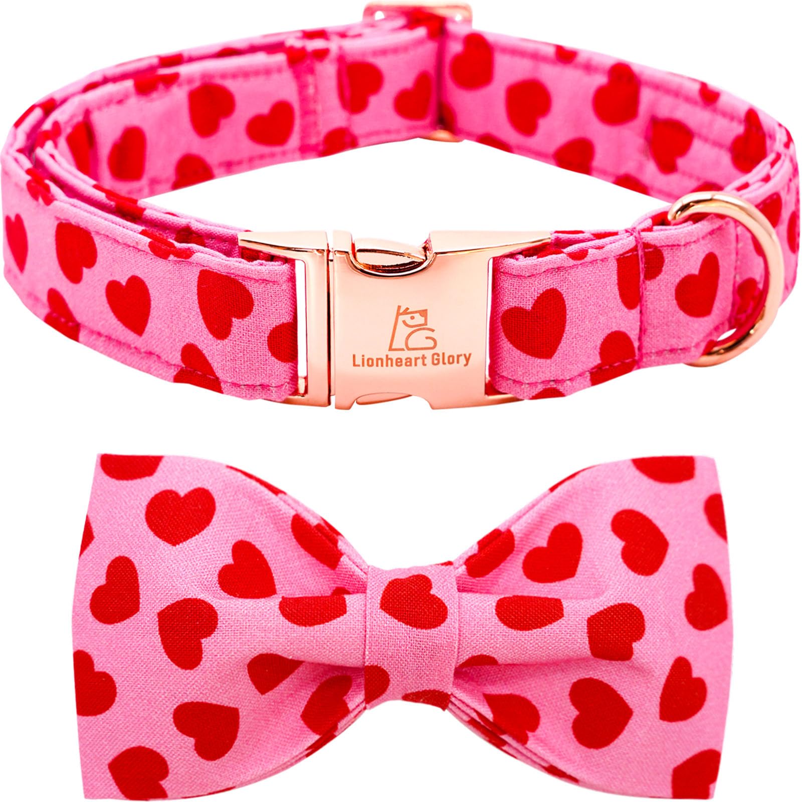 Lionheart Glory Valentine'S Day Dog Collar With Bowtie For X-Small Dogs