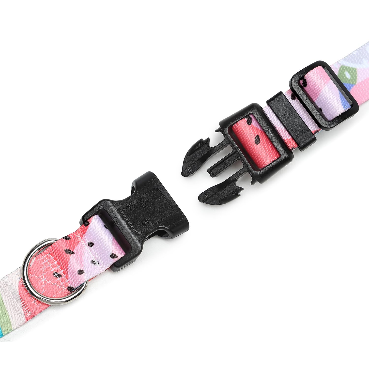 Mercano Adjustable Dog Collar - Special Design Patterns, Soft Nylon Comfortable Durable Pet Collar For Small Medium Large Dogs (M, Watermelon)
