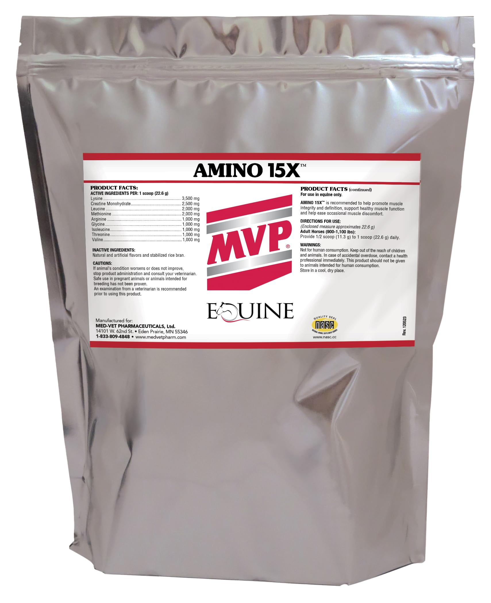 Amino 15X (6 lb) -Supports Healthy Muscle Function, Development and Repair in Horses