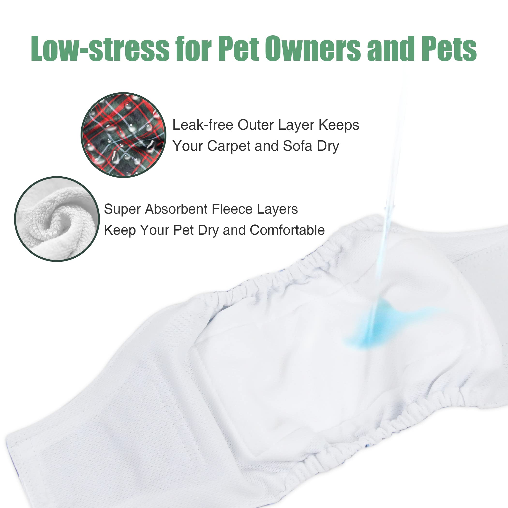 Wegreeco Washable Male Dog Belly Band (Stylish Pattern)- Pack Of 3 - Christmas Washable Male Dog Belly Wrap, Dog Diapers Male (B