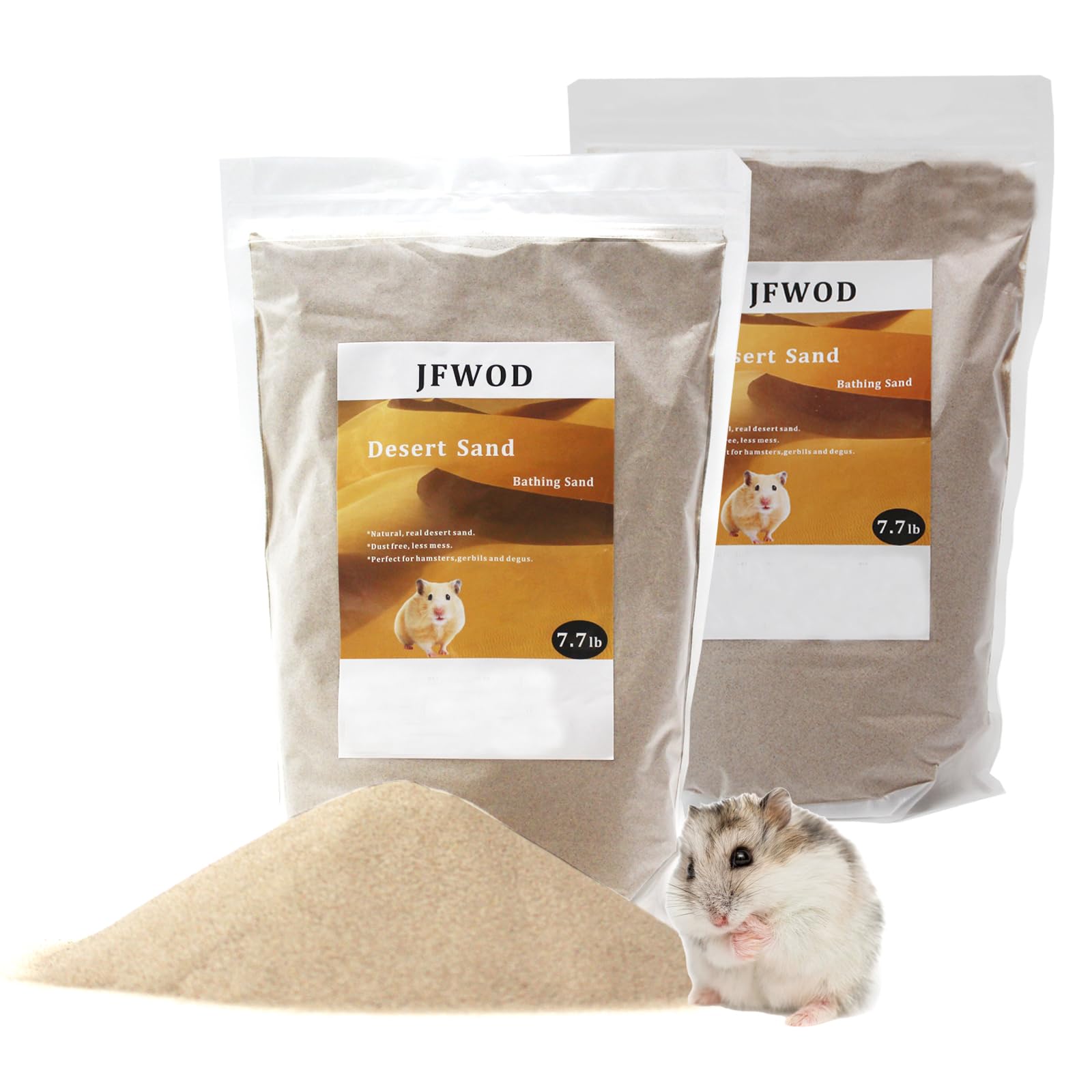 Jfwod Hamster Bath Sand, 15.4Lb Dust Free Desert Sand Or Potty Litter Sand For Hamster Chinchillas Gerbil Syrian Mice Small Anim