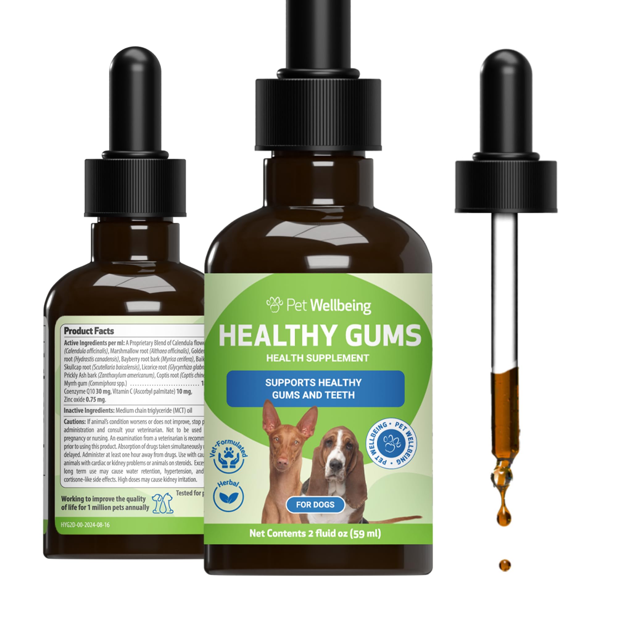 Pet Wellbeing - Healthy Gums for Dogs - Natural Supplement for Healthy Gums, Teeth and Breath Against Dog Gingivitis - 2oz (59ml