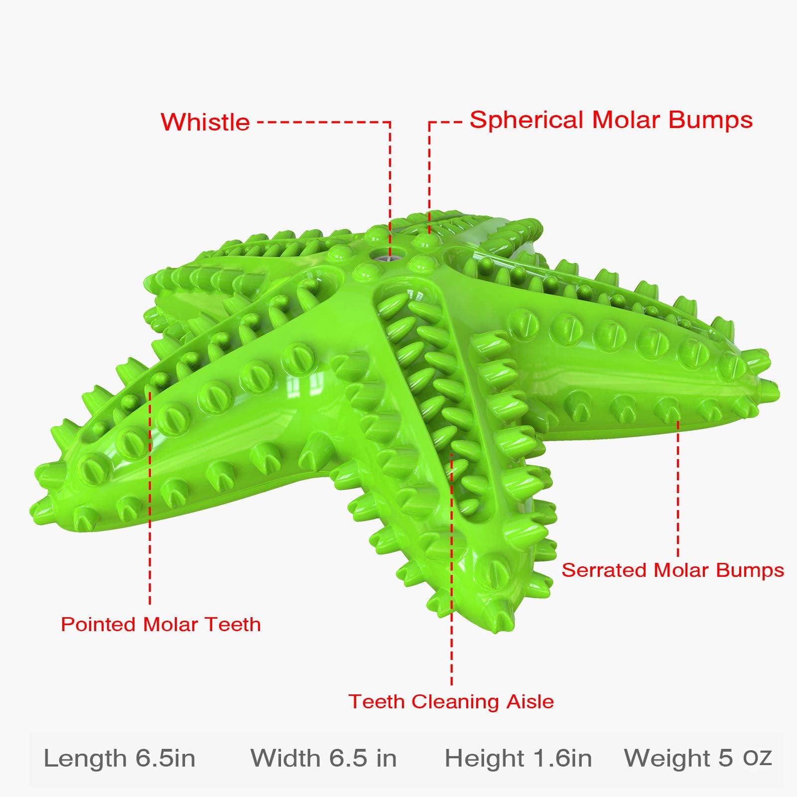 Carllg Dog Toys For Aggressive Chewers, Puppy Teething Chew Toys, Durable Indestructible Squeaky Interactive Puzzle Starfish Toy