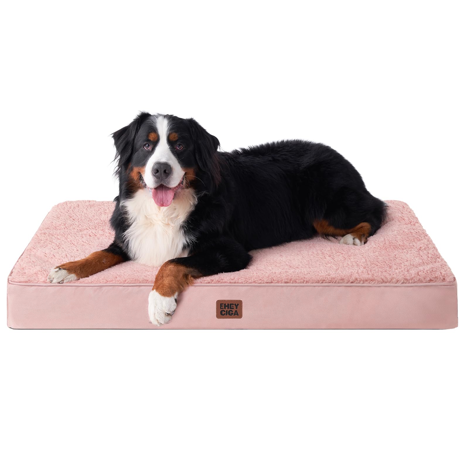 Eheyciga Orthopedic Xxl Dog Beds For Jumbo Dogs With Removable Washable Cover For Crate, Pink, 47X29