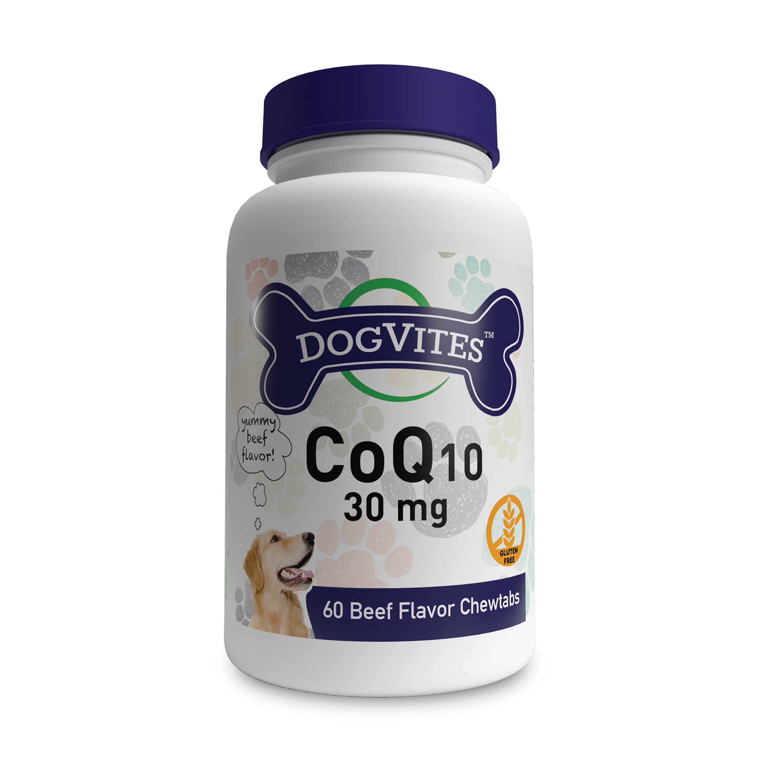 Health Thru Nutrition Dog-Vites CoQ10 for Dogs, 60 Beef-Flavored Chewable Tablets, 30mg