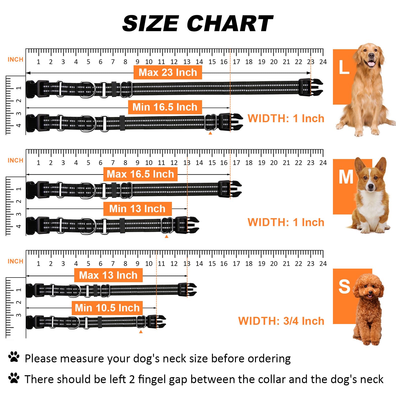 Joyeeiioo Martingale Dog Collar, Adjustable Nylon Reflective Collar With Buckle. No Pull-For Small, Medium, Large Dogs. Prevents Slipping Out-Helps With Strong Pullers-Increase Control (Black S)