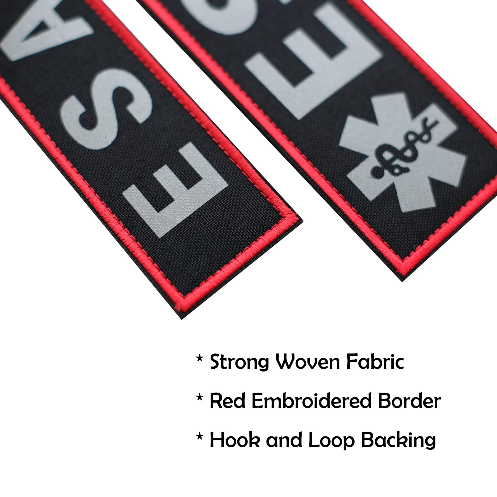 FITZNORA 2 Pcs Reflective ESA Patch with Hook and Loop Fastener, Emotional Support Animal Printed Letters Patch for Dog Vest Har