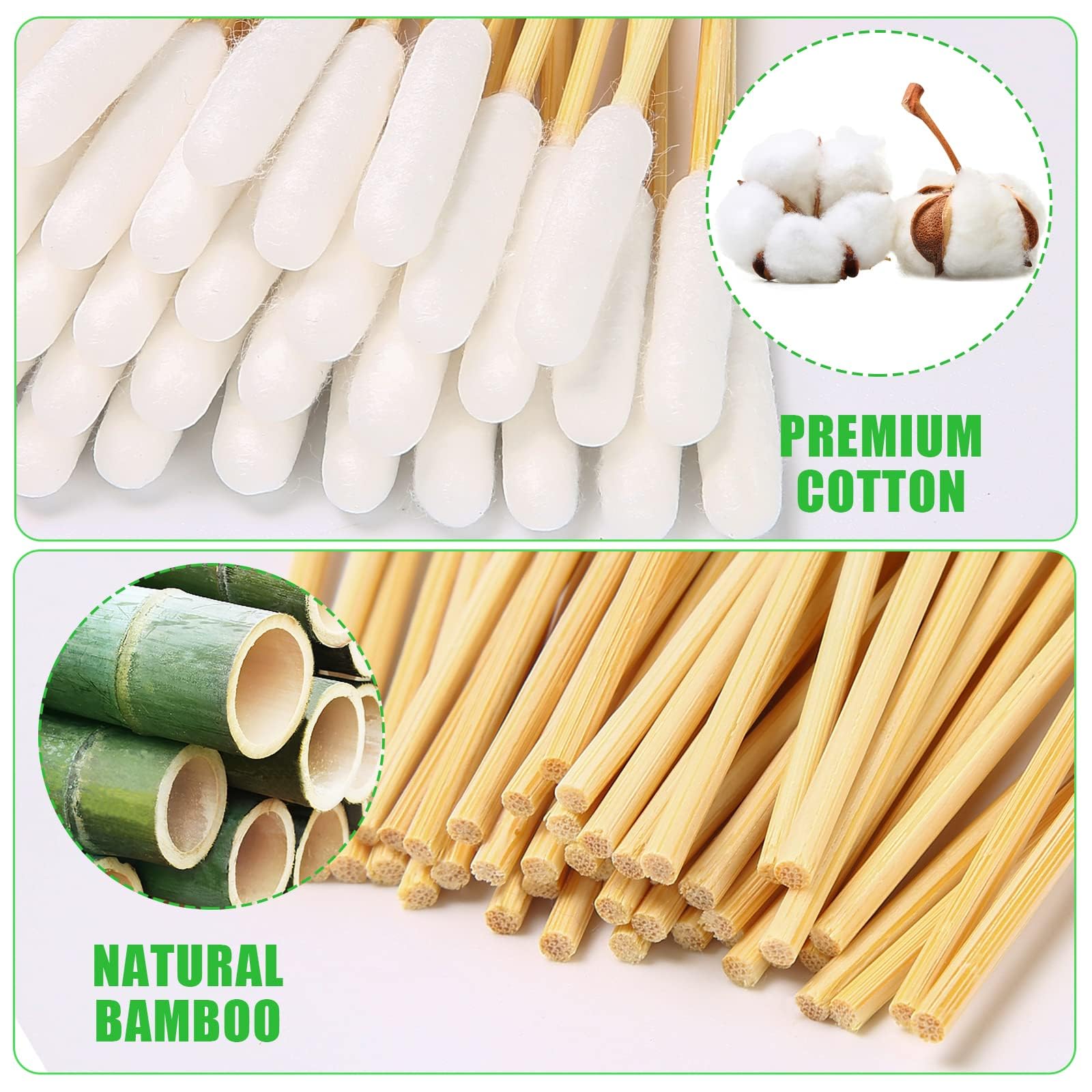 AkoSlale Long Cotton Swabs for Dog Ear Cleaning, 500pcs, 4.7 Inch Biodegradable Cotton Tips, Pet Ear Care & Wound Treatment, Eco