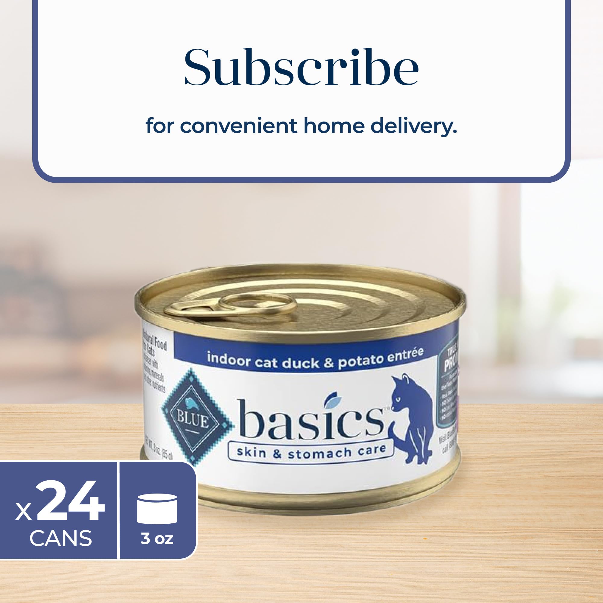 Blue Buffalo Basics Grain-Free Wet Cat Food, Skin & Stomach Care, Limited Ingredient Diet for Indoor Cats, Duck & Potato Entr  e