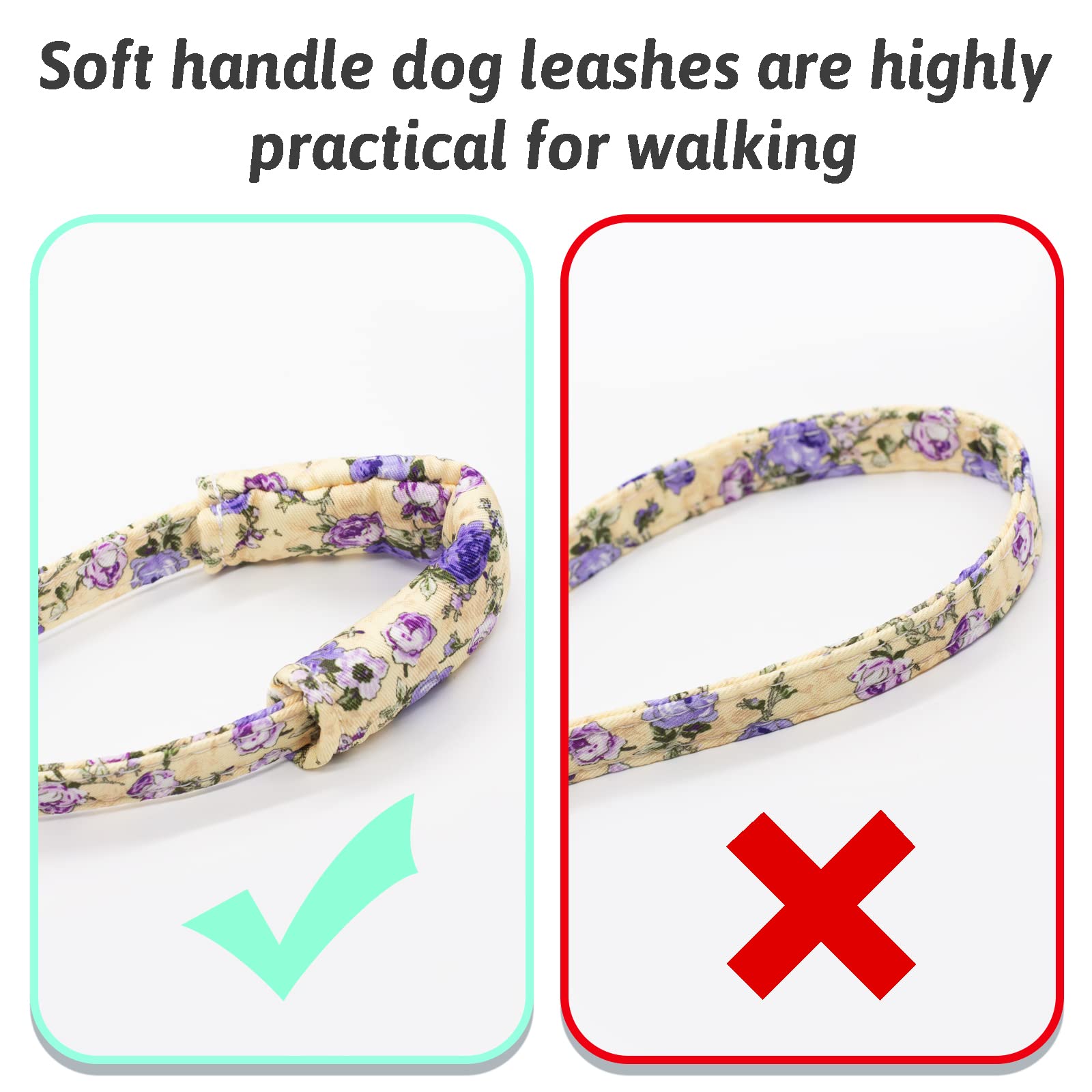 HSIGIO Dog Collar and Leash Set Girls Adjustable Puppy Collars with Floral Bow Tie for Small Medium Large Female Dogs, Purple Ro