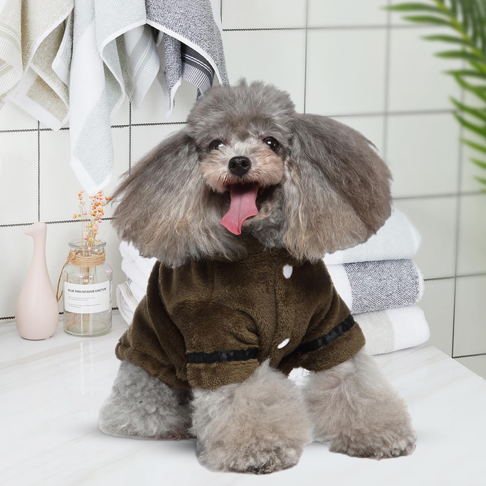 Petyoung Pet Bathrobe Dog Pajama Thickened Hooded Bathrobe Quick Drying And Super Absorbent Dog Bath Towel Soft Pet Nightwear Fo