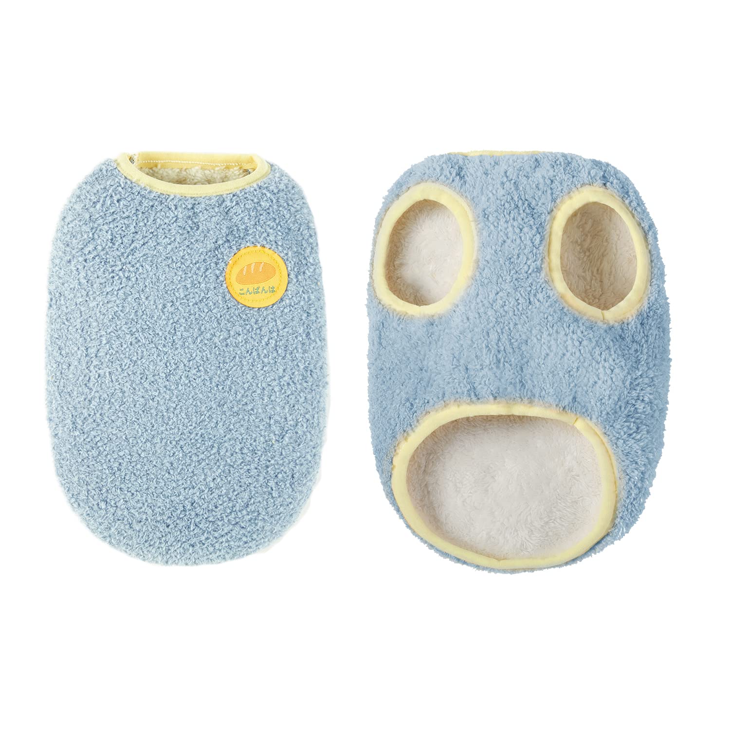 Loyanyy Warm Plush Dog Vest For Winter Soft Fleece Lining Sweater For Small Dog Cat Cute Puppy Kitten Clothes Blue 12