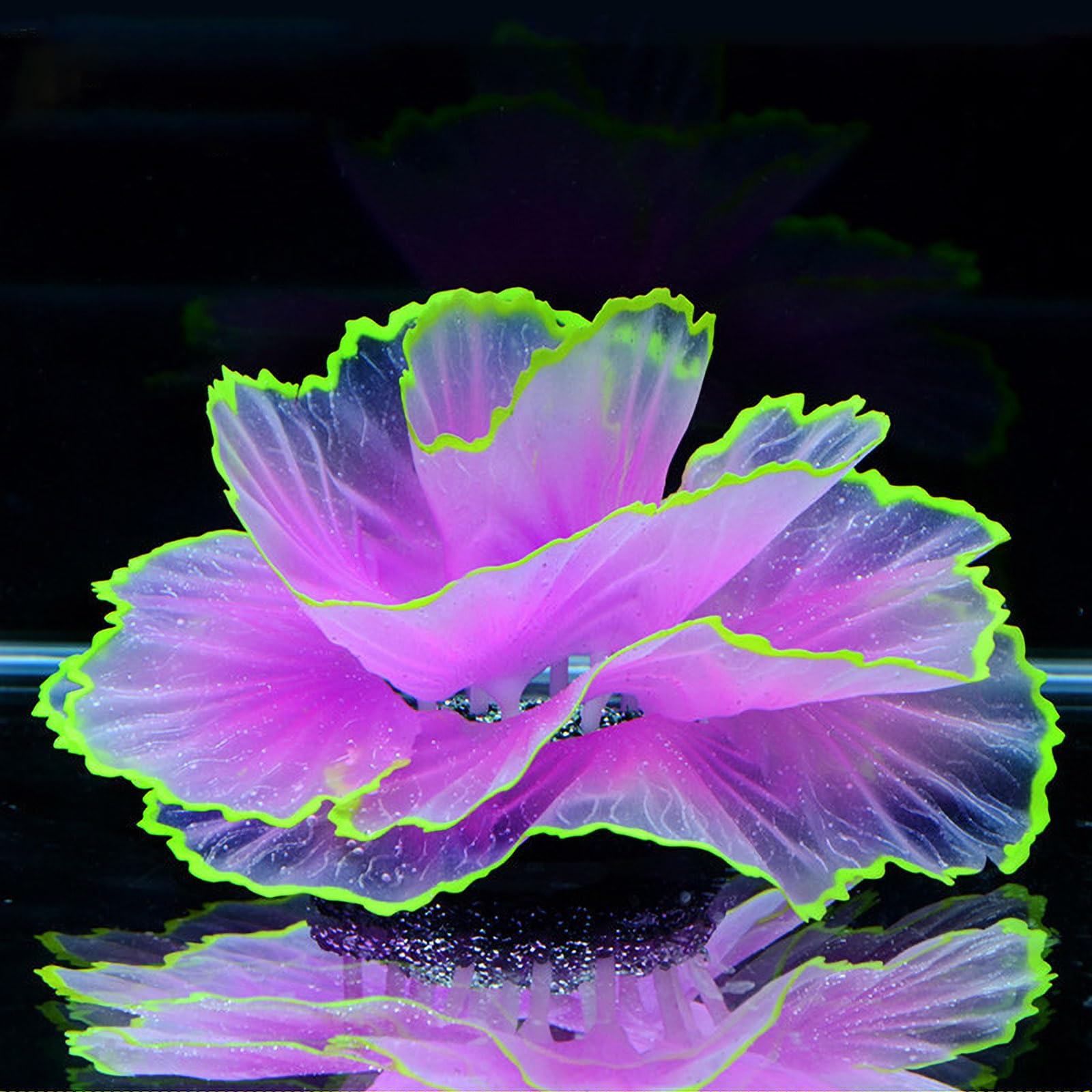 Aquarium Coral Ornament Glowing Effect Coral Decor Resin Fish Tank Plants Decoration for Aquarium Tank Landscape(Purple)